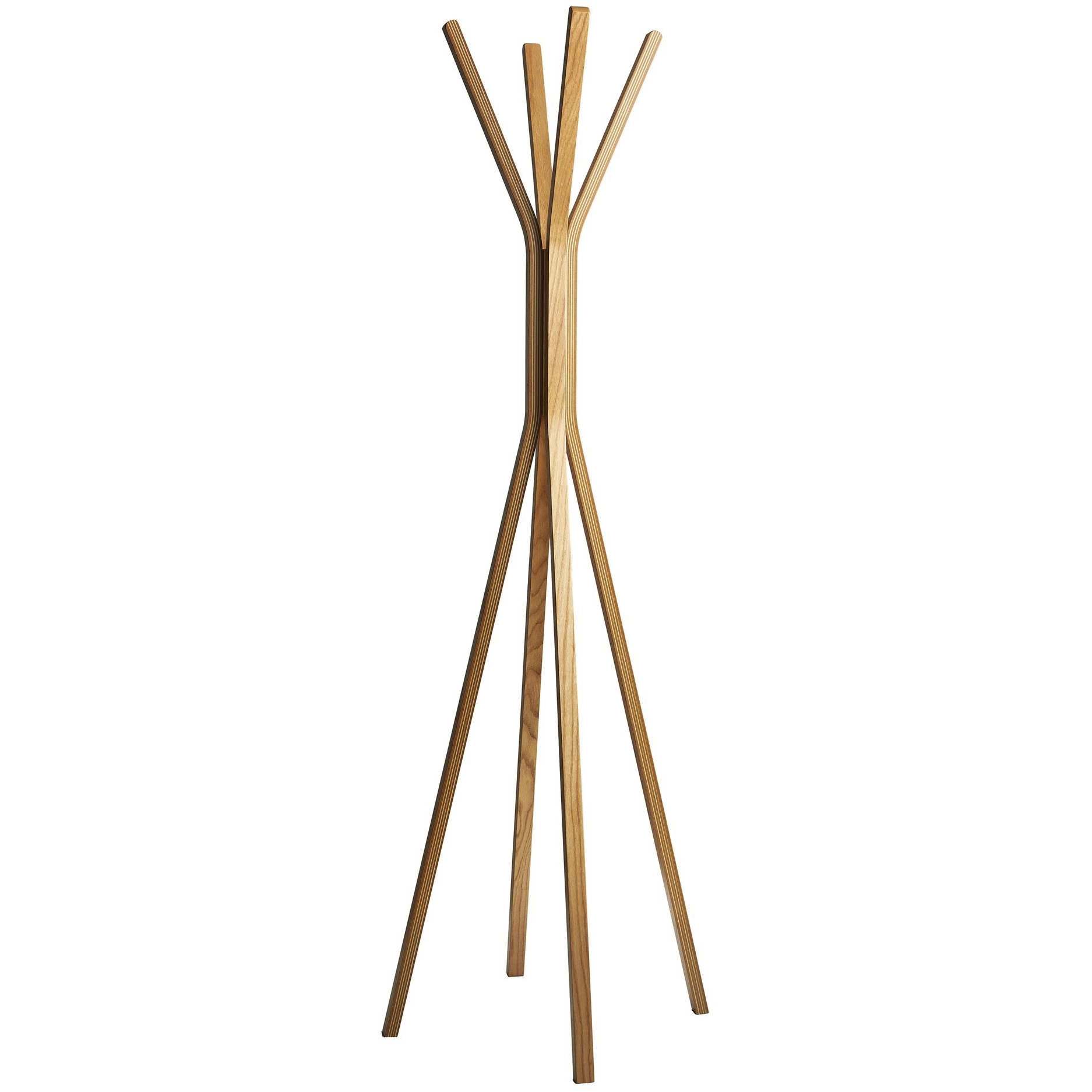 Toby 68 inch Plywood with Natural Oak Wood Veneer Coat Rack