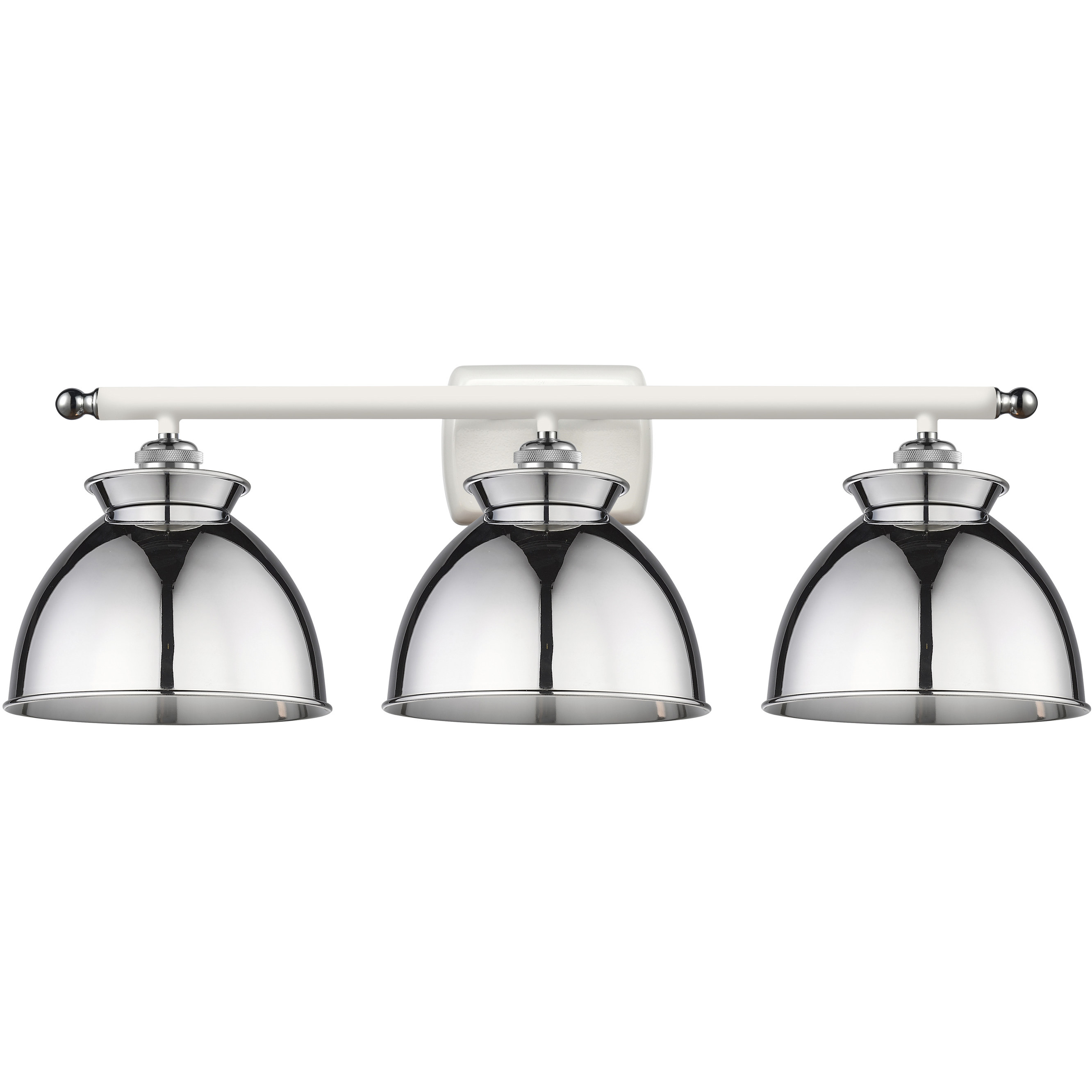 Adirondack 3 Light 28 inch White and Polished Chrome Bath Vanity Light Wall Light