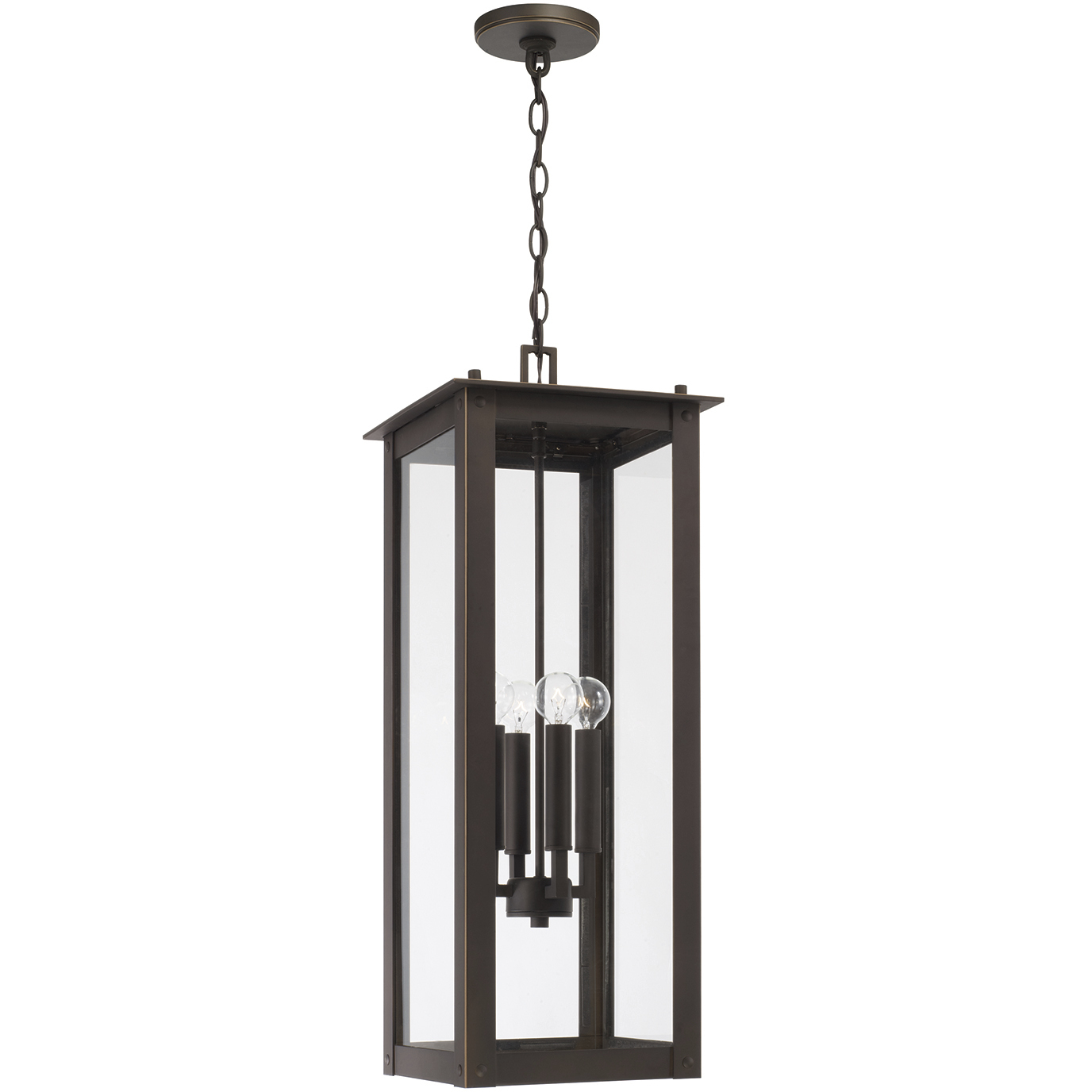 Hunt 4 Light 11 inch Oiled Bronze Outdoor Hanging Lantern
