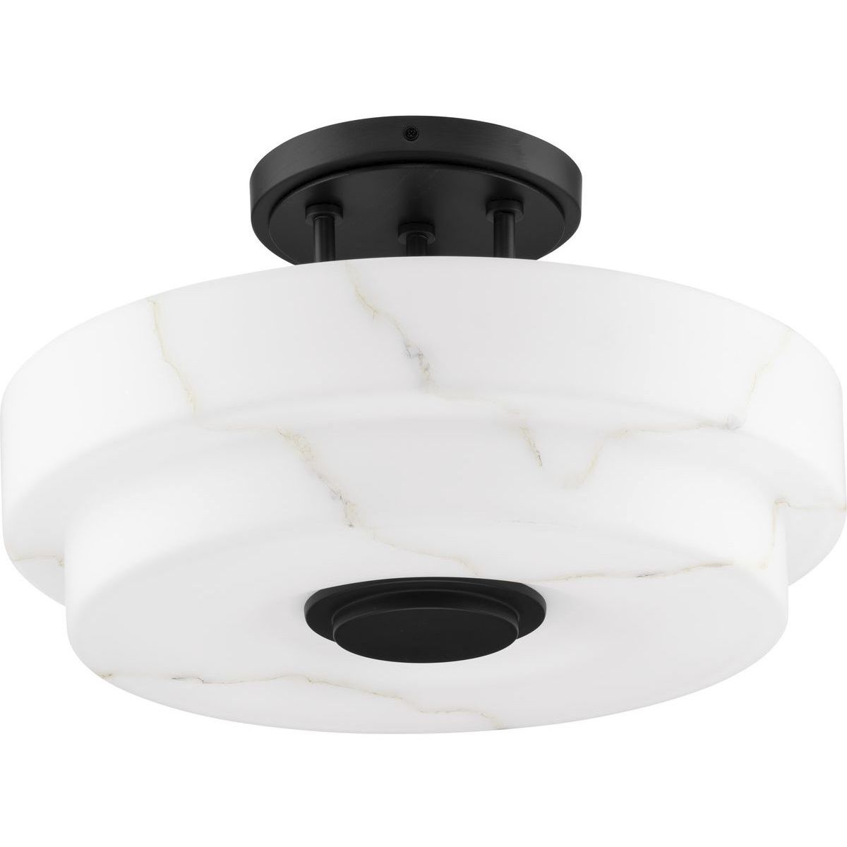 Tosca 3 Light 18 inch Matte Black Semi-Flush Mount Ceiling Light, Design Series