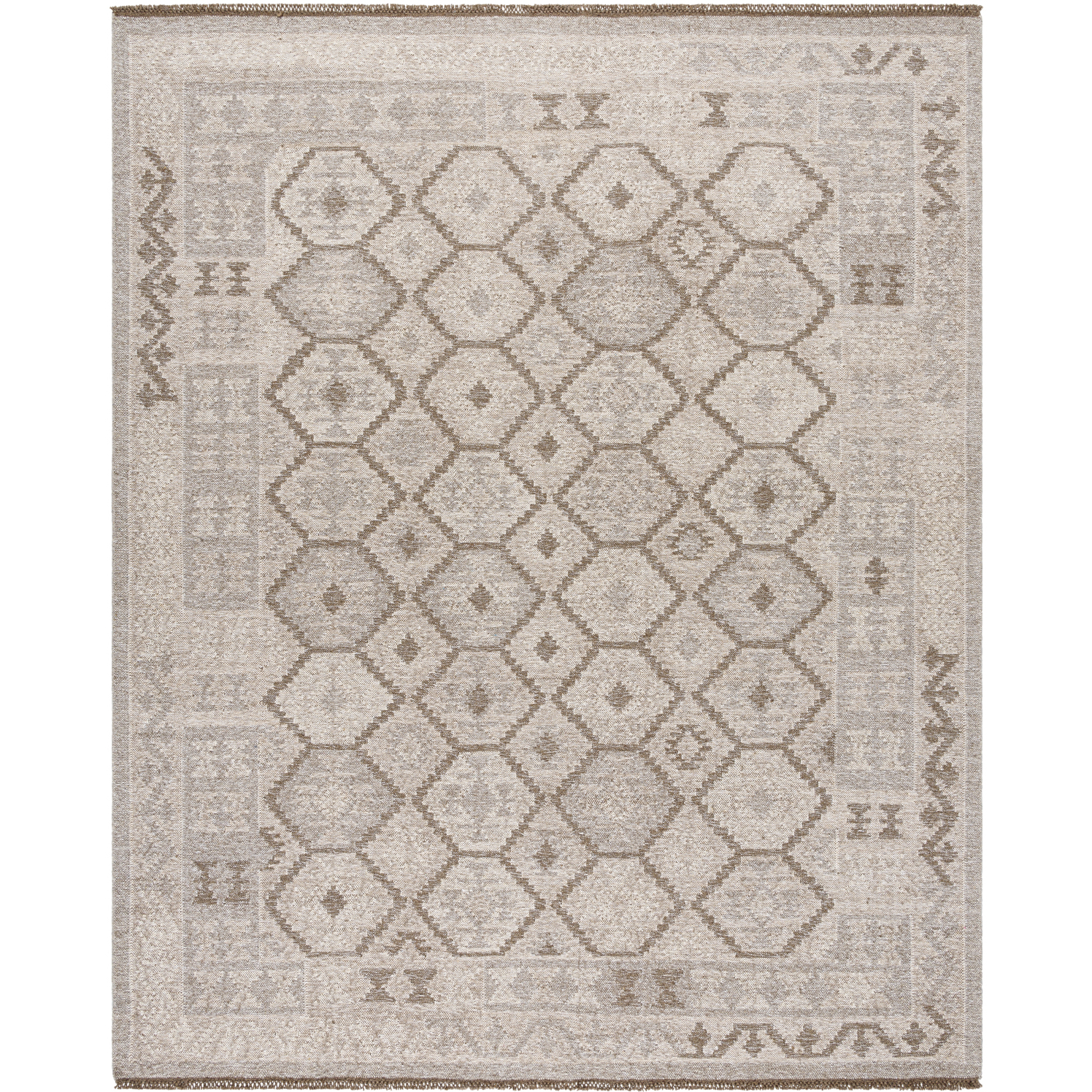 Tempe 36 X 24 inch Ash / Sterling Grey / Metallic - Silver / Prairie Dust / Light Silver / Sage Handmade Rug in 2 x 3