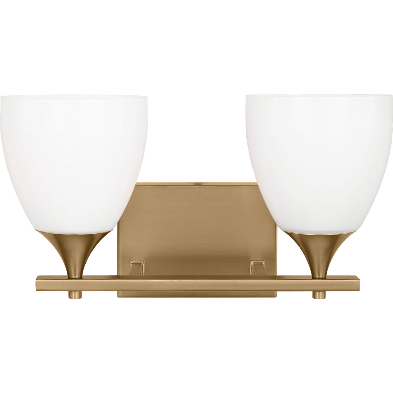 Drew & Jonathan Toffino 2 Light 16 inch Satin Brass Wall Bath Fixture Wall Light in Milk Glass