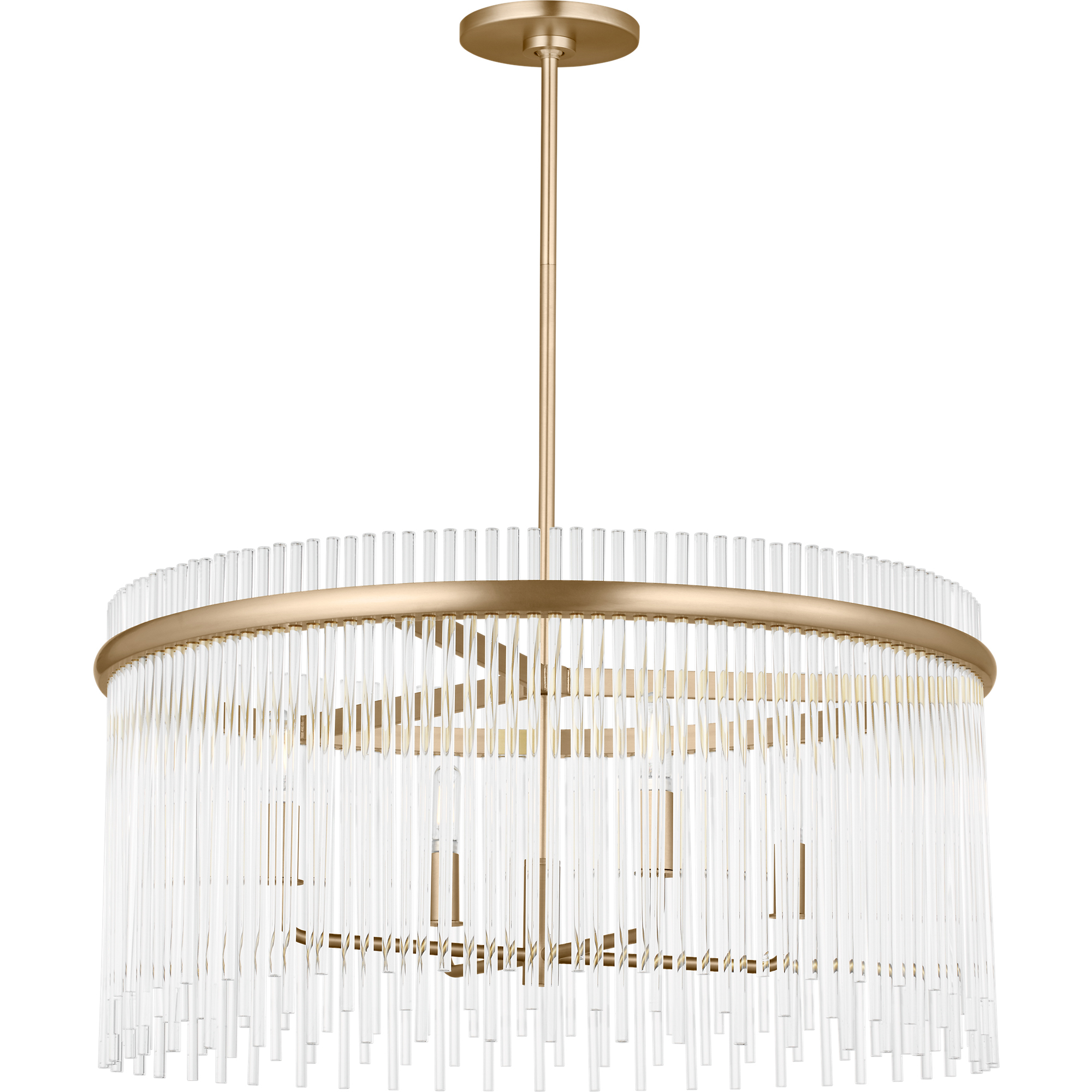 Drew & Jonathan Finley 4 Light 24 inch Satin Brass Chandelier Ceiling Light in LED