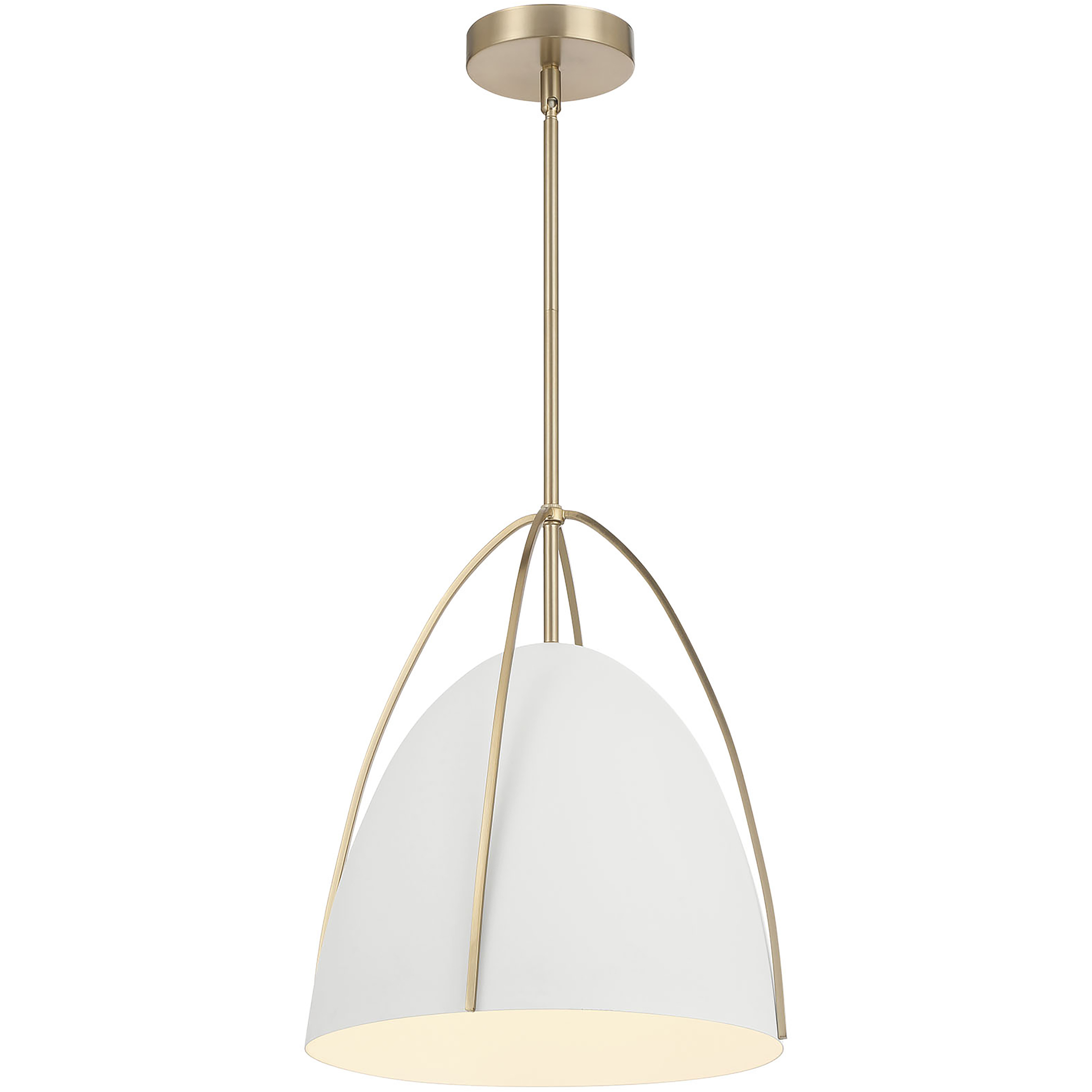 Pomelle 1 Light 13.75 inch Matte White and Modern Gold Pendant Ceiling Light in Matte White/Modern Gold