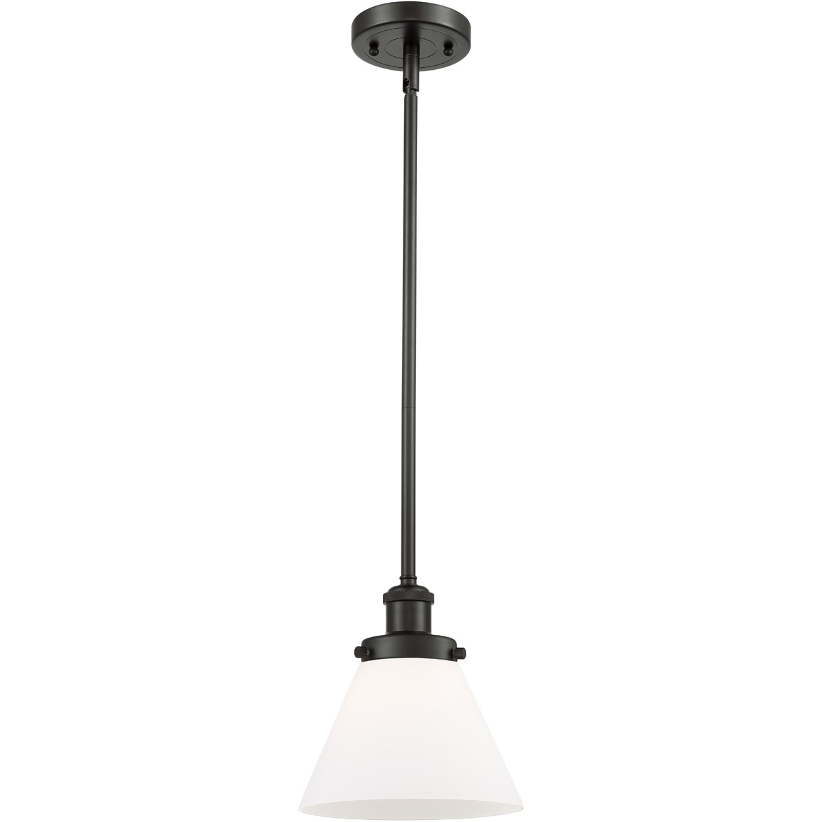Ballston Large Cone 1 Light 8 inch Oil Rubbed Bronze Pendant Ceiling Light in Matte White Glass, Ballston