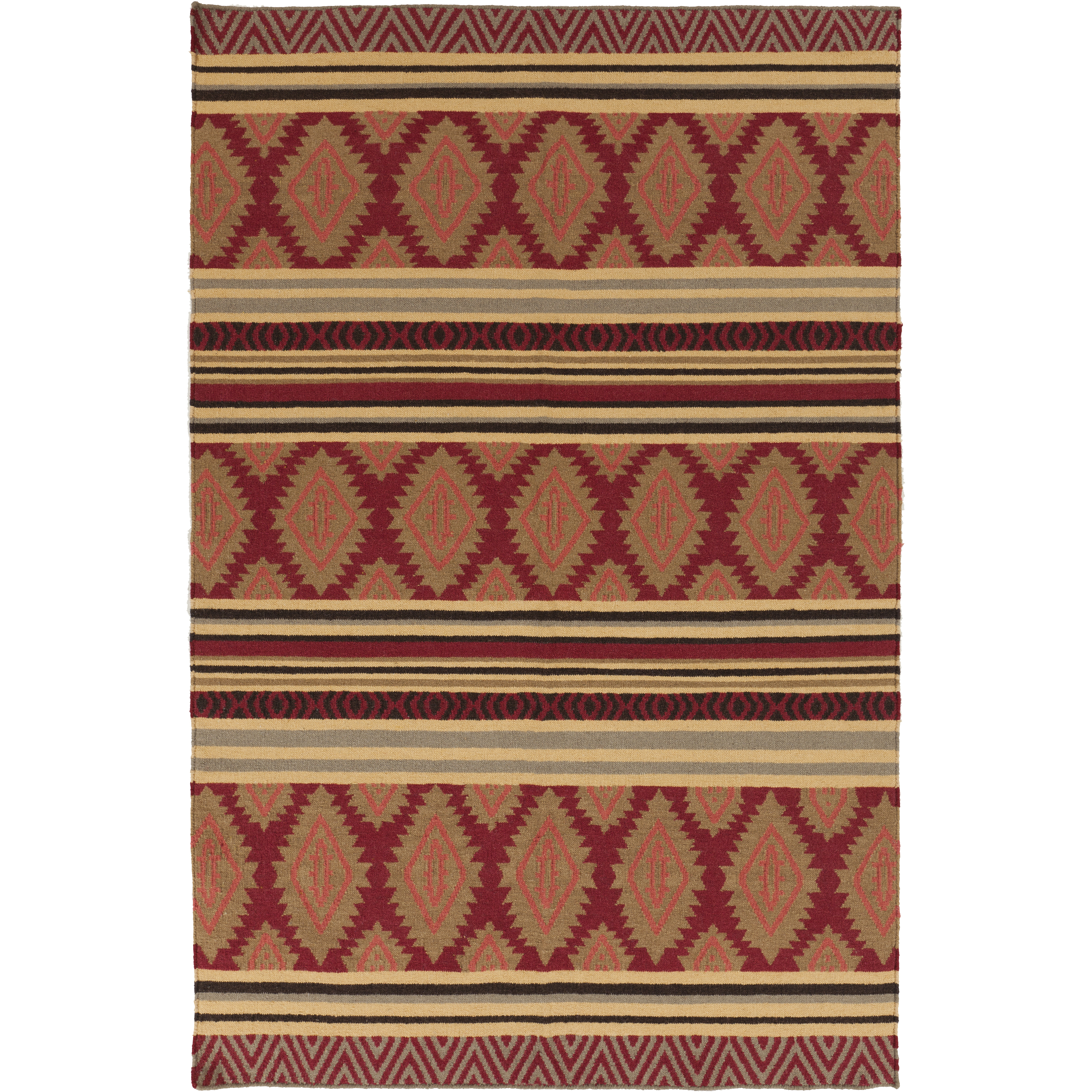 Frontier 36 X 24 inch Camel, Rose, Dark Brown, Wheat Rug
