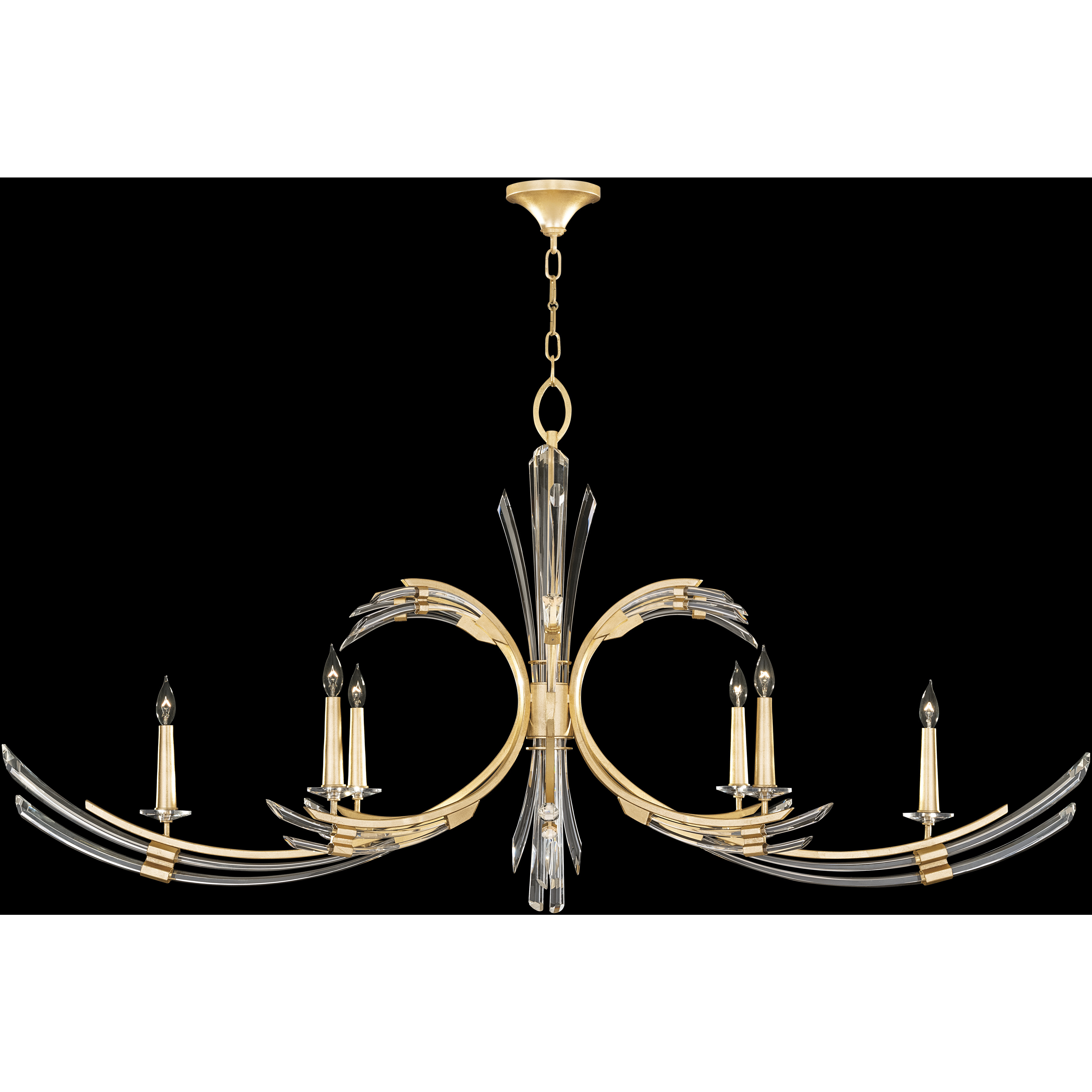 Trevi 6 Light 68 inch Gold Chandelier Ceiling Light
