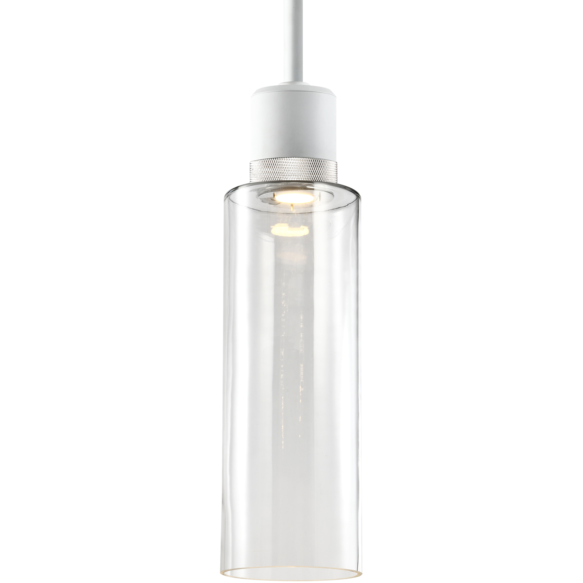 Zigrina 1 Light 5.88 inch Matte White with Polished Nickel Pendant Ceiling Light