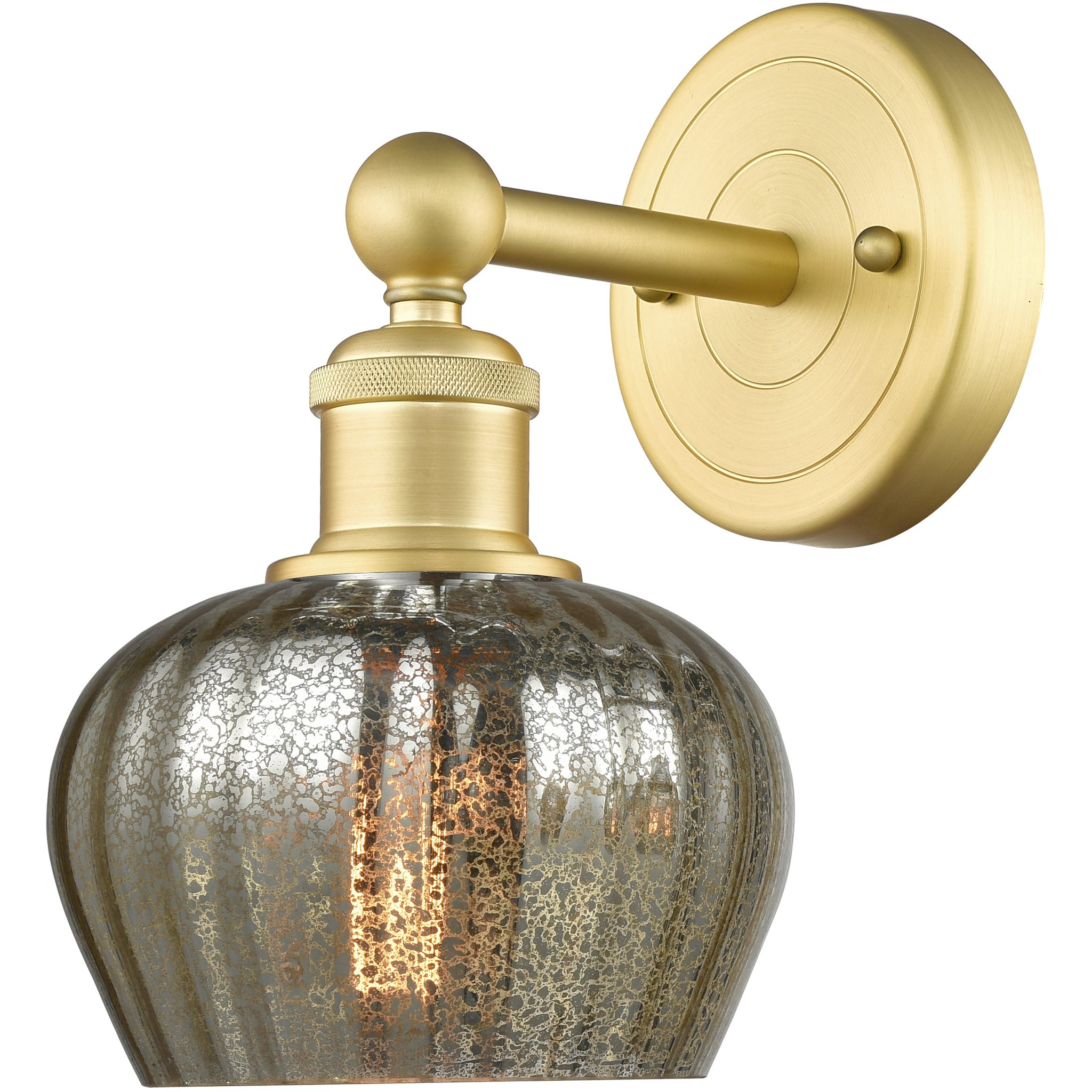 Fenton Sconce Wall Light in Satin Gold, Mercury