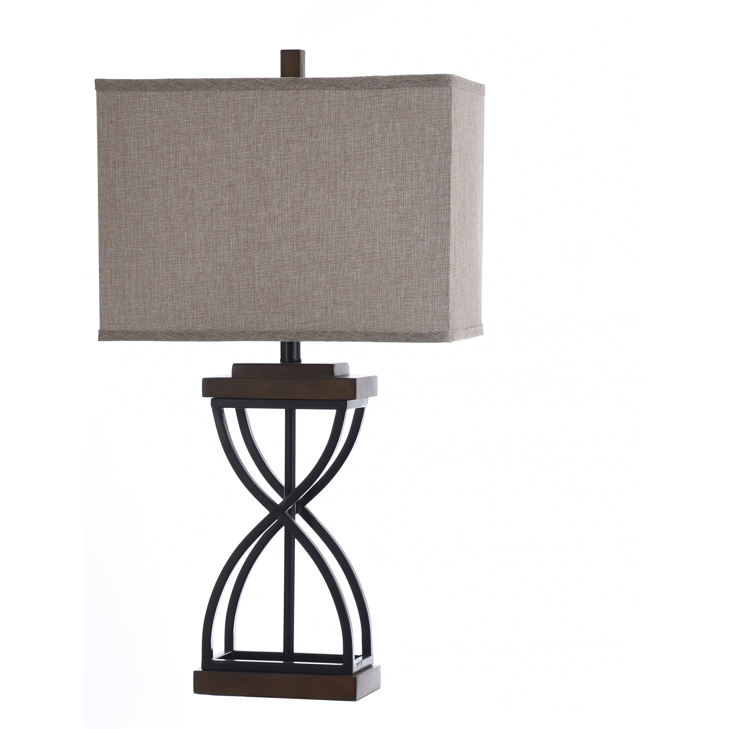 Signature 31 inch 100 watt Black Wood Table Lamp Portable Light
