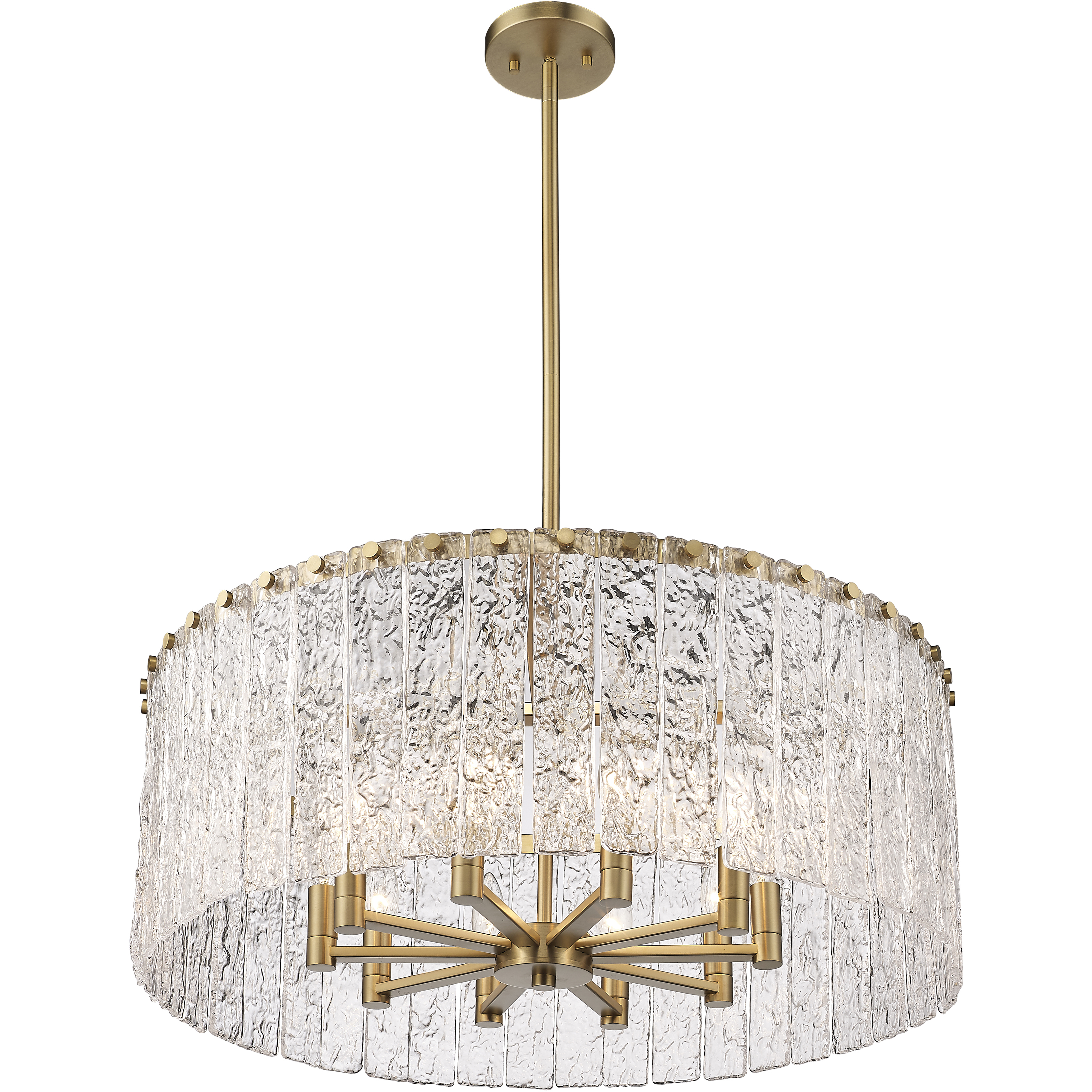 Glacier 10 Light 26.75 inch Modern Gold Chandelier Ceiling Light