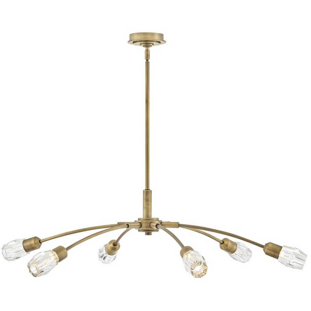 Atera LED 45 inch Heritage Brass Chandelier Ceiling Light, Single Tier