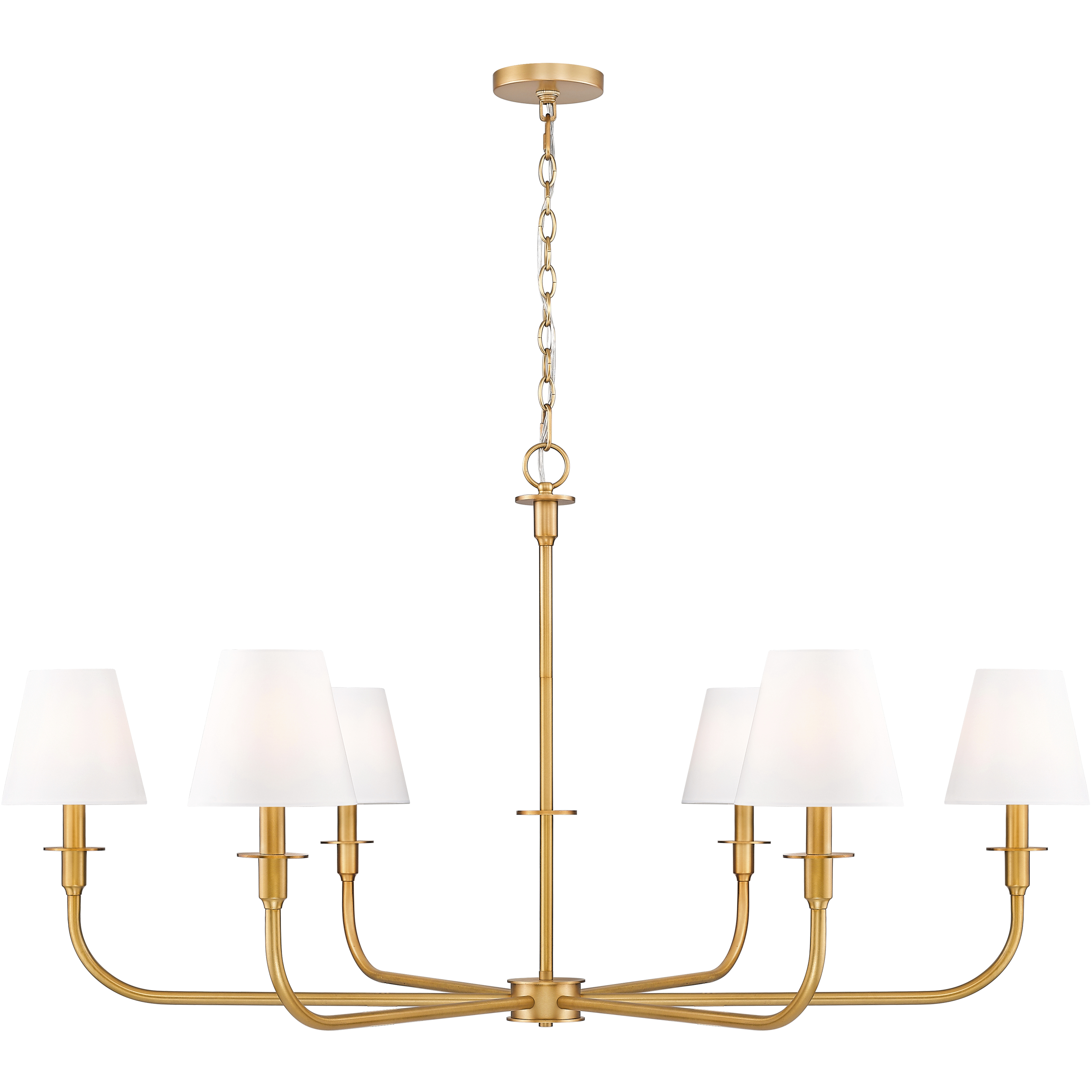 Tova 6 Light 48.75 inch Rubbed Brass Chandelier Ceiling Light