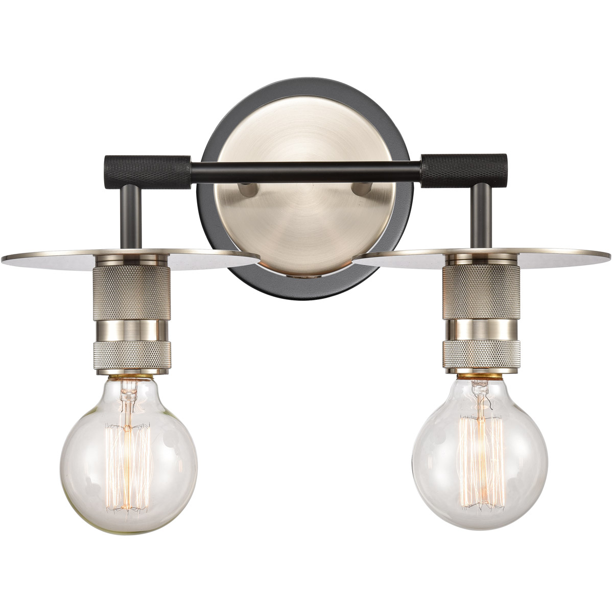 Restoration Aurora 2 Light 13.88 inch Brushed Satin Nickel Bath Vanity Light Wall Light, Restoration