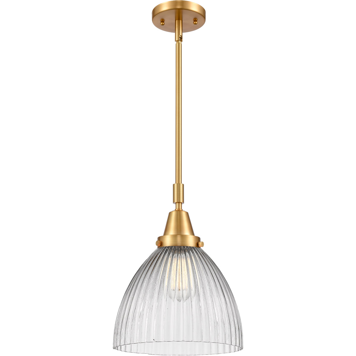 Franklin Restoration Seneca Falls 1 Light 10 inch Satin Gold Mini Pendant Ceiling Light