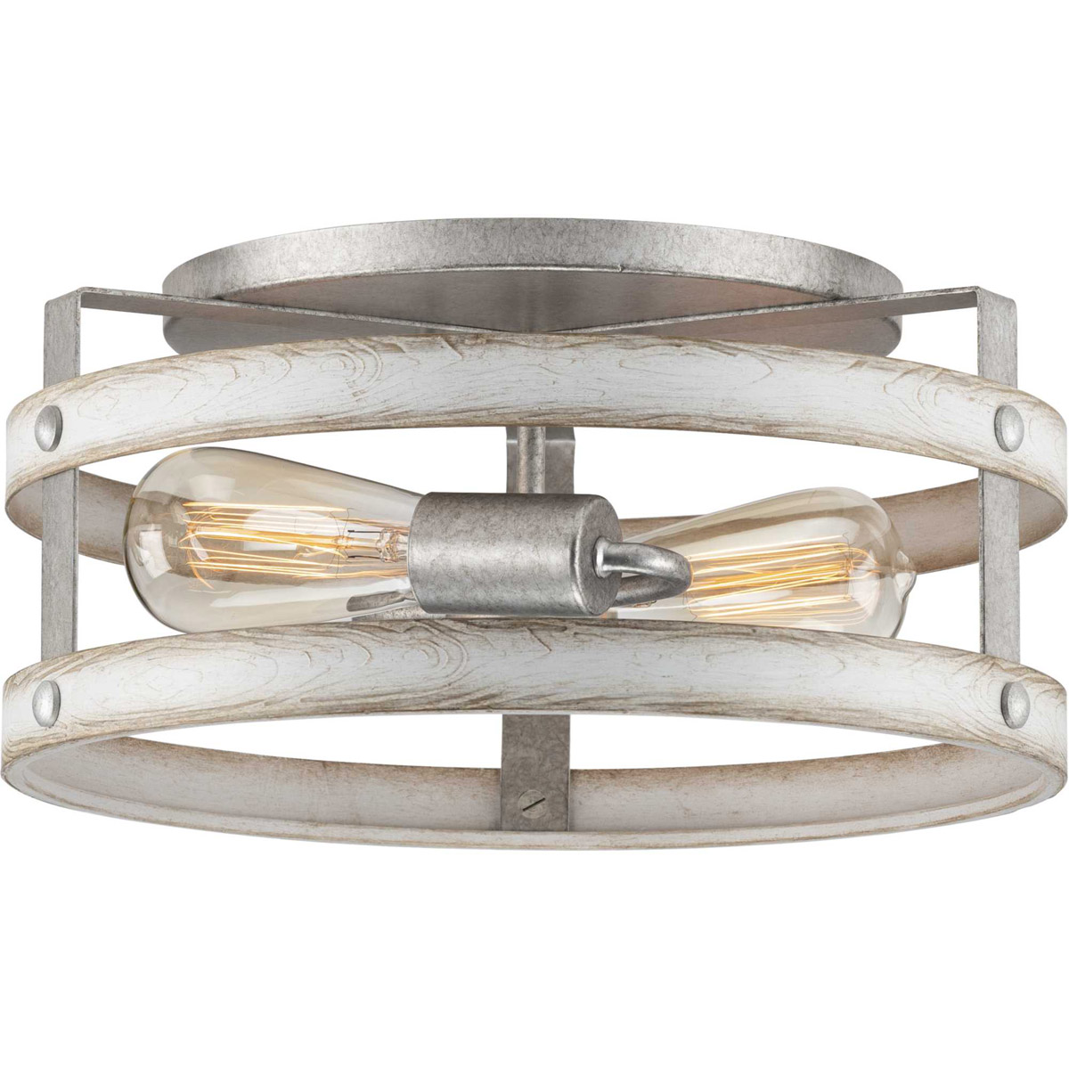 Gulliver 2 Light 14 inch Galvanized Flush Mount Ceiling Light