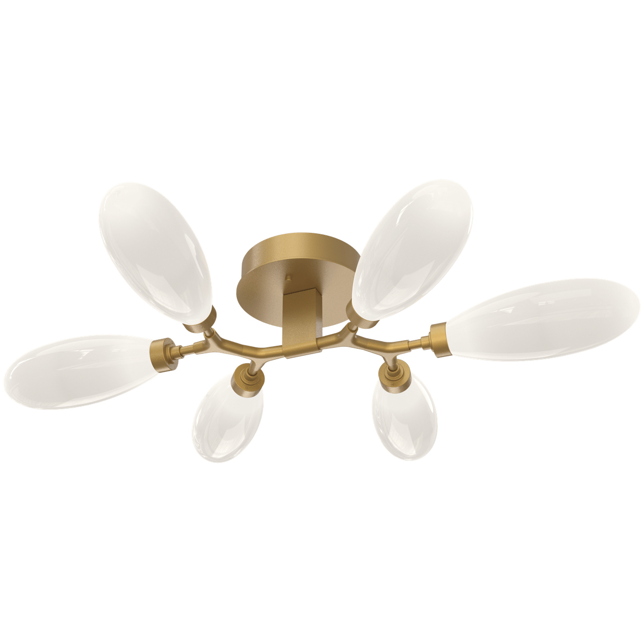 Fiori LED 35.9 inch Gilded Brass Flush Mount Ceiling Light