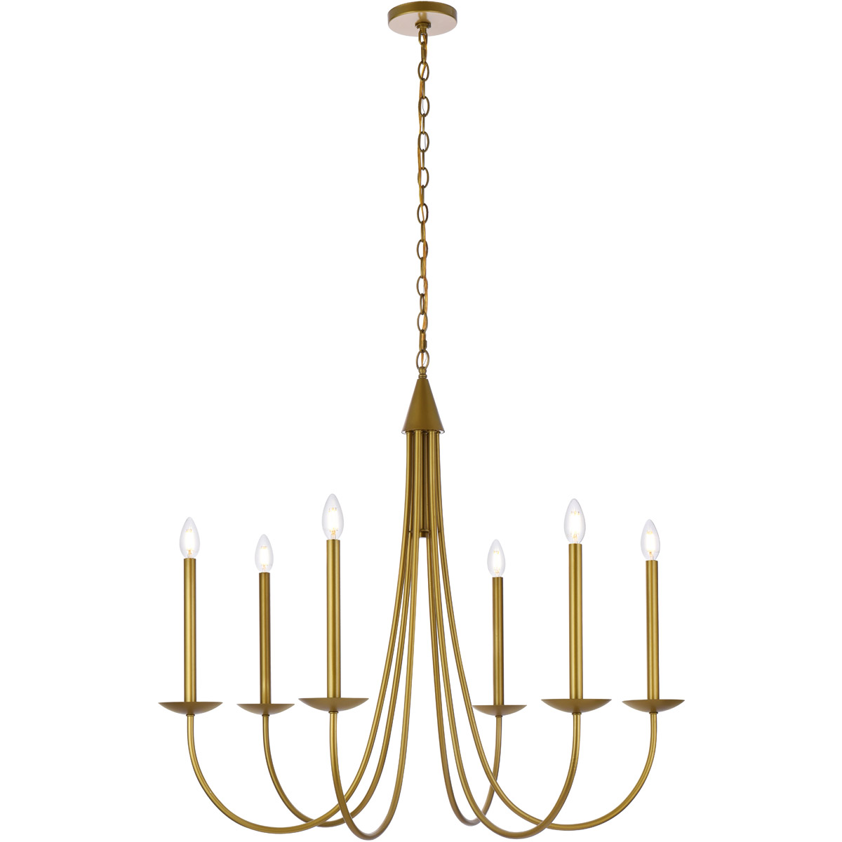 Cohen 6 Light 36 inch Brass Chandelier Ceiling Light