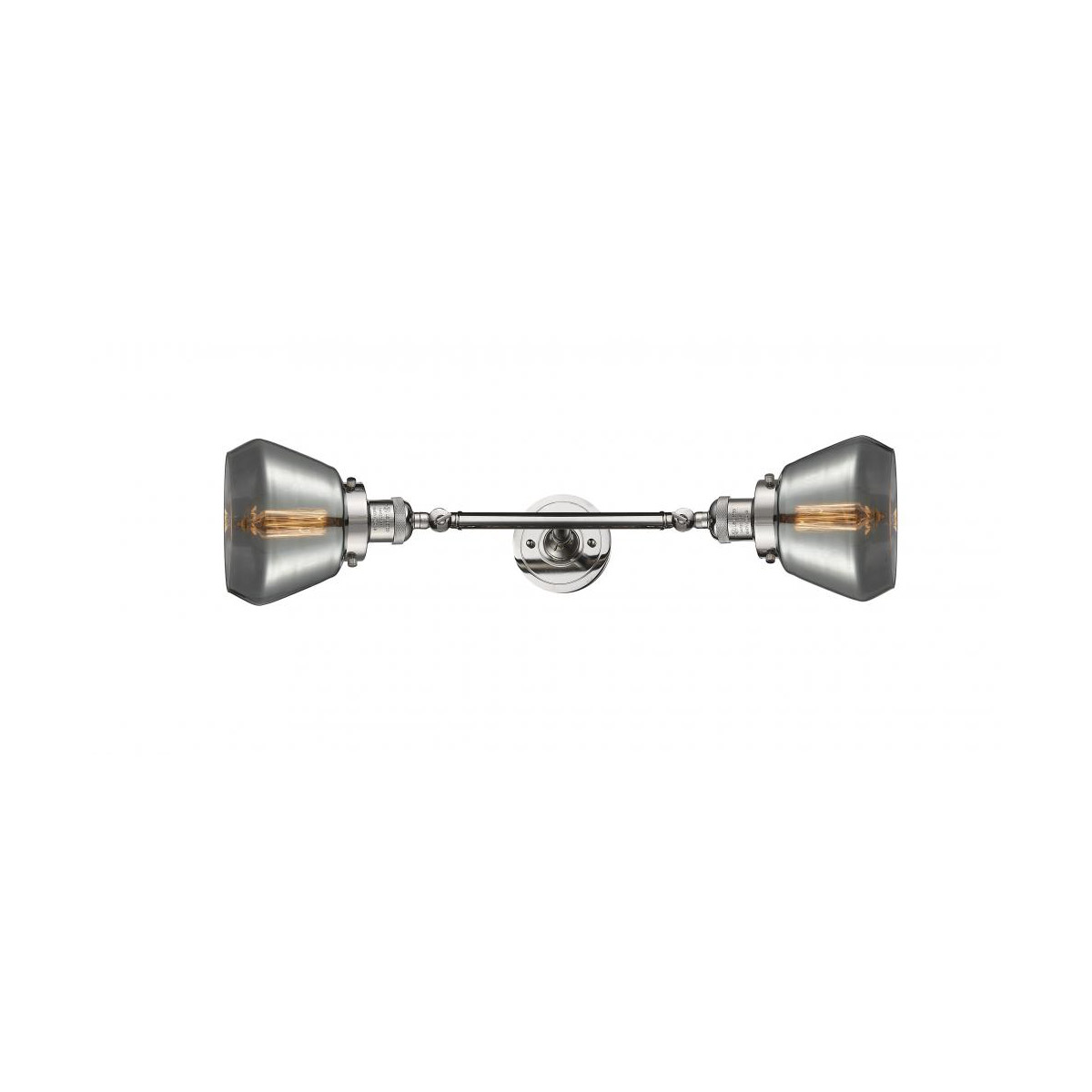 Franklin Restoration Fulton LED 7 inch Polished Nickel Bath Vanity Light Wall Light in Plated Smoke Glass, Franklin Restoration