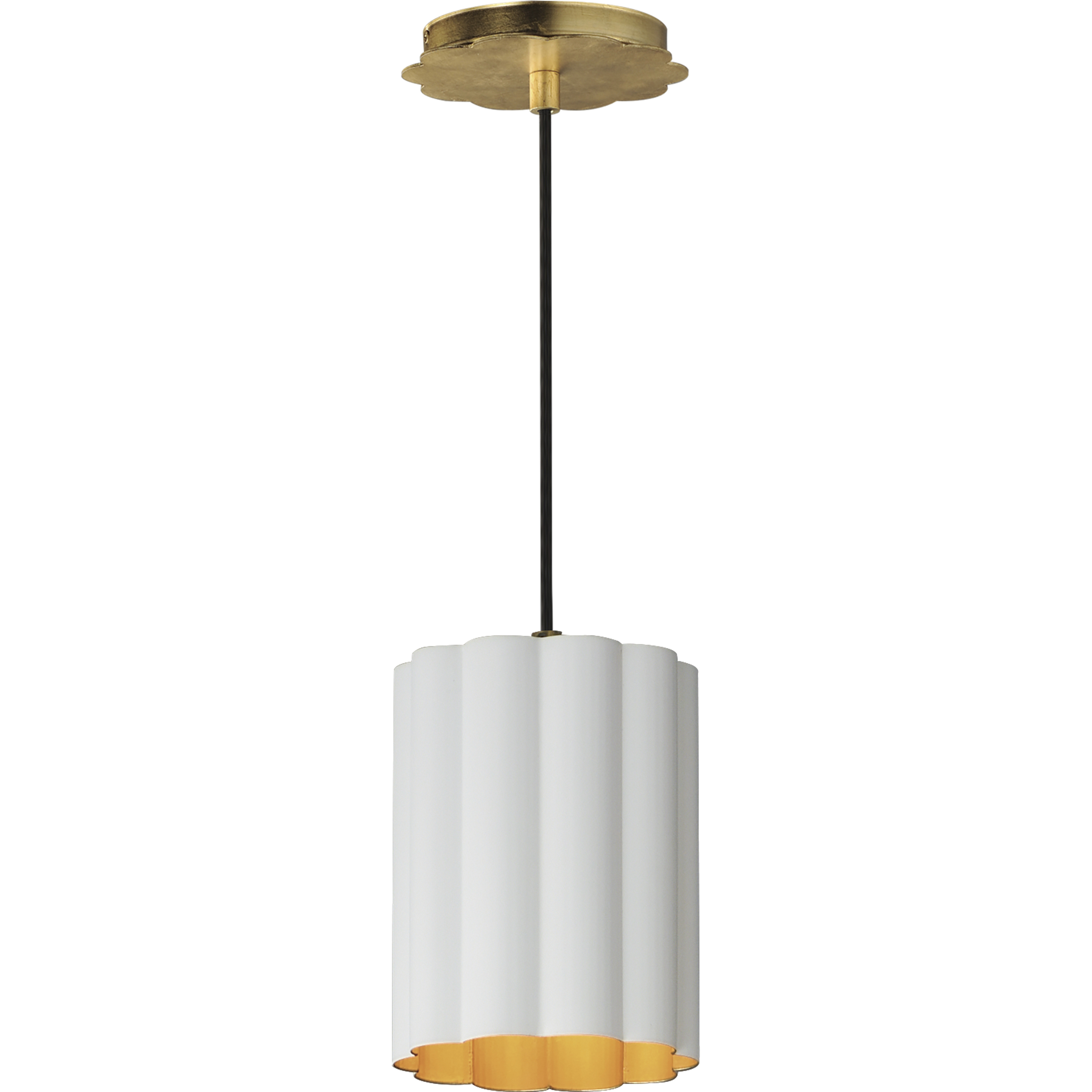 Primrose 1 Light 6 inch Gold Leaf Single Pendant Ceiling Light in Matte Black