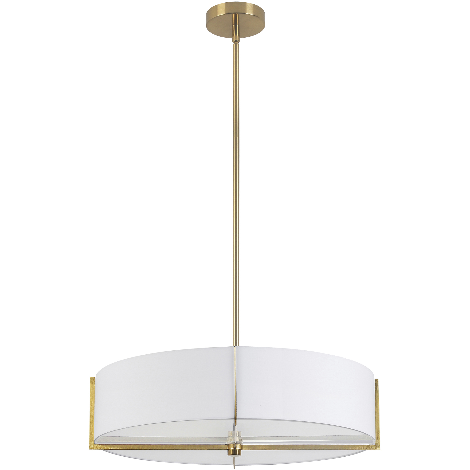 Preston 4 Light 20.75 inch Aged Brass with White Pendant Ceiling Light