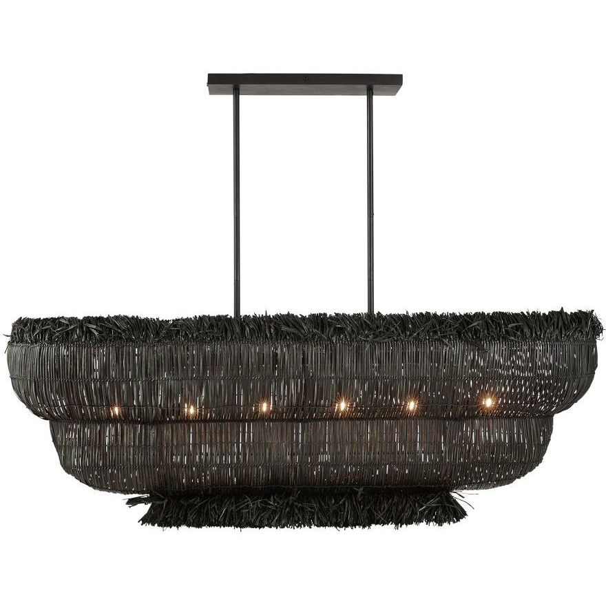 Yessika 6 Light 62 inch Dark Gray Stained Linear Chandelier Ceiling Light