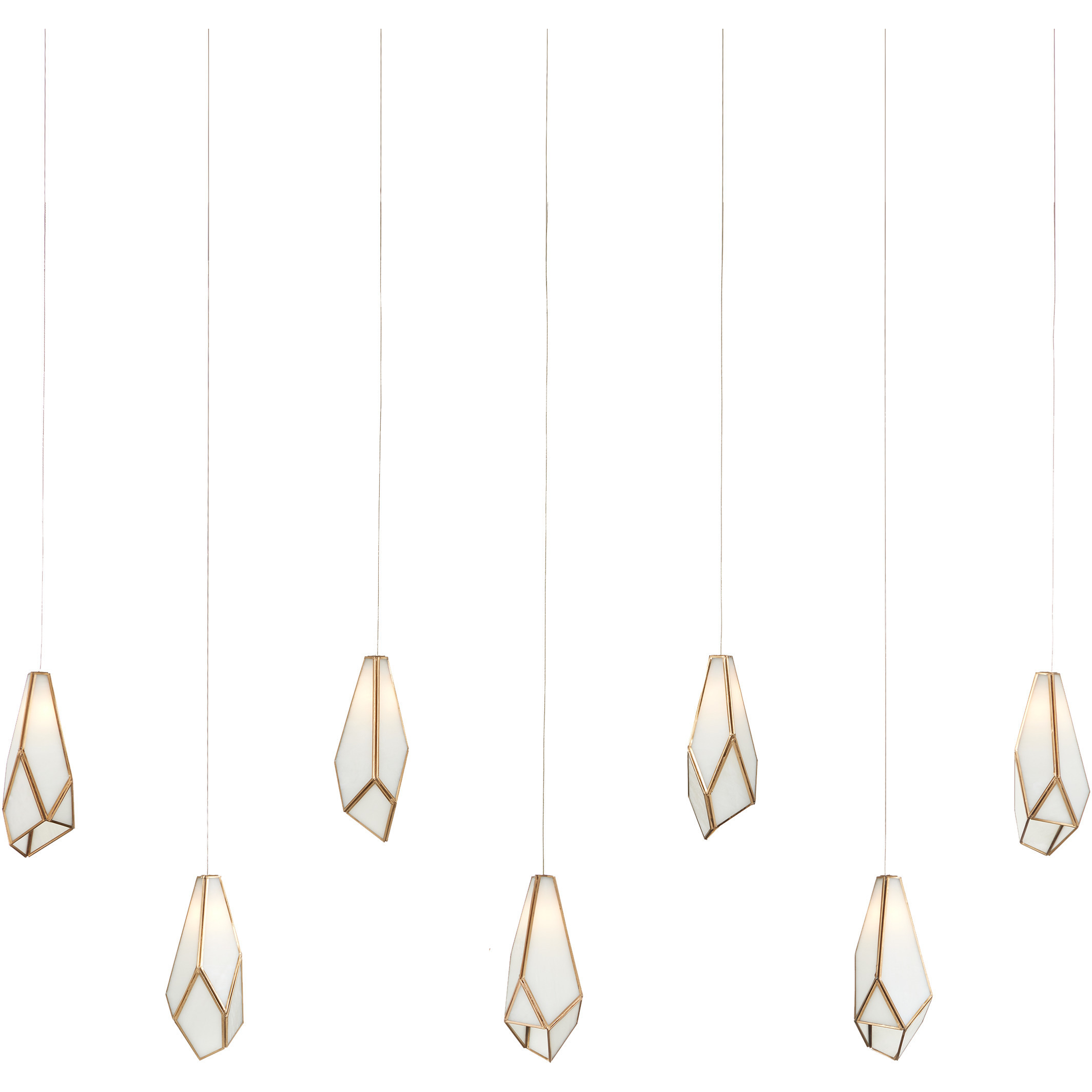 Glace 7 Light 57 inch Silver Multi-Drop Pendant Ceiling Light