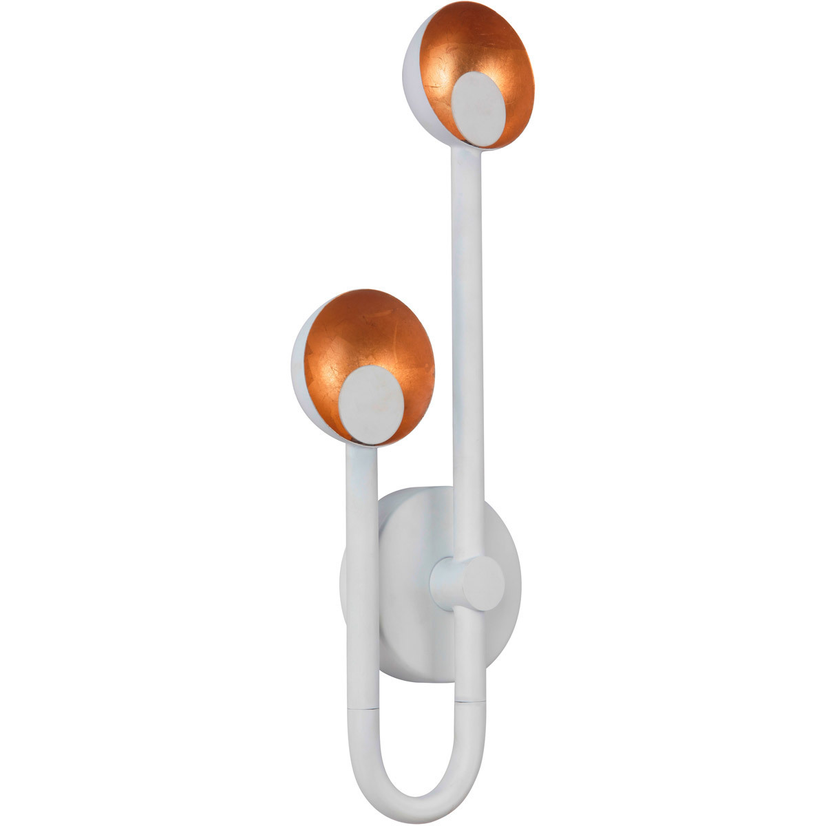 Foundry LED 7.75 inch Matte White/Gold Leaf ADA Wall Sconce Wall Light in Matte White and Gold Leaf