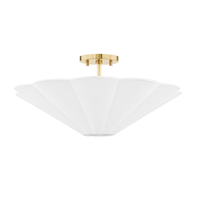Alana 3 Light 10 inch Aged Brass Semi Flush Mount Ceiling Light