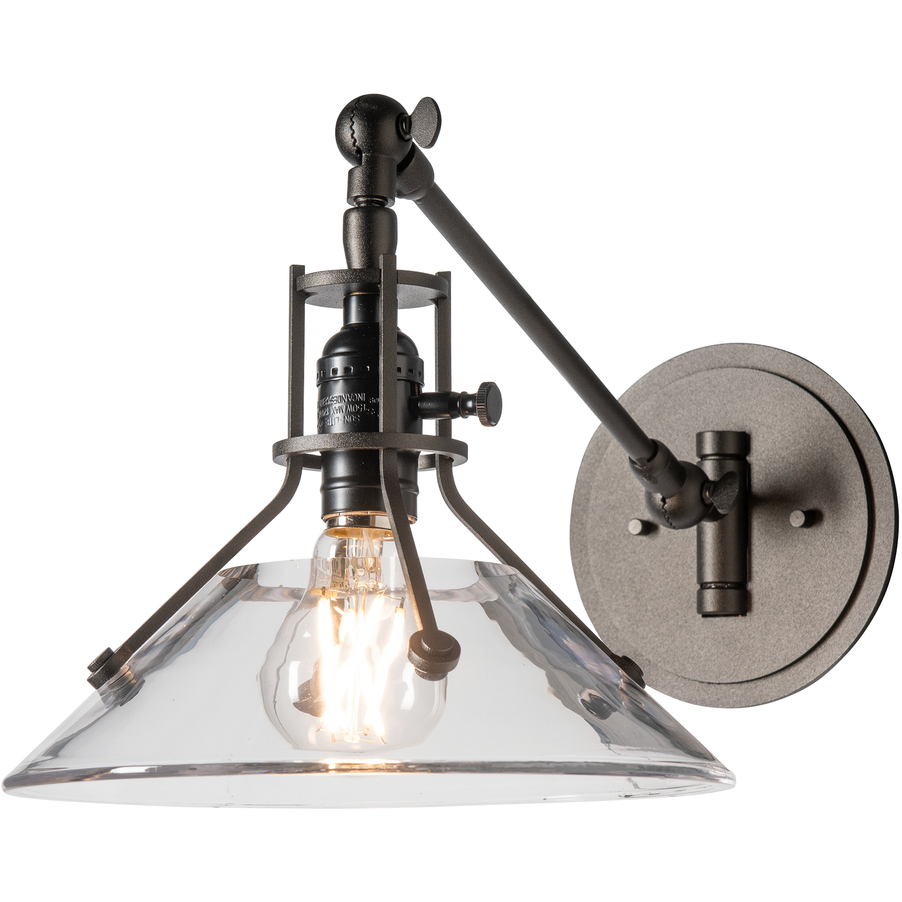 Henry 21 inch 60.00 watt White Swing Arm Wall Sconce Wall Light in Clear
