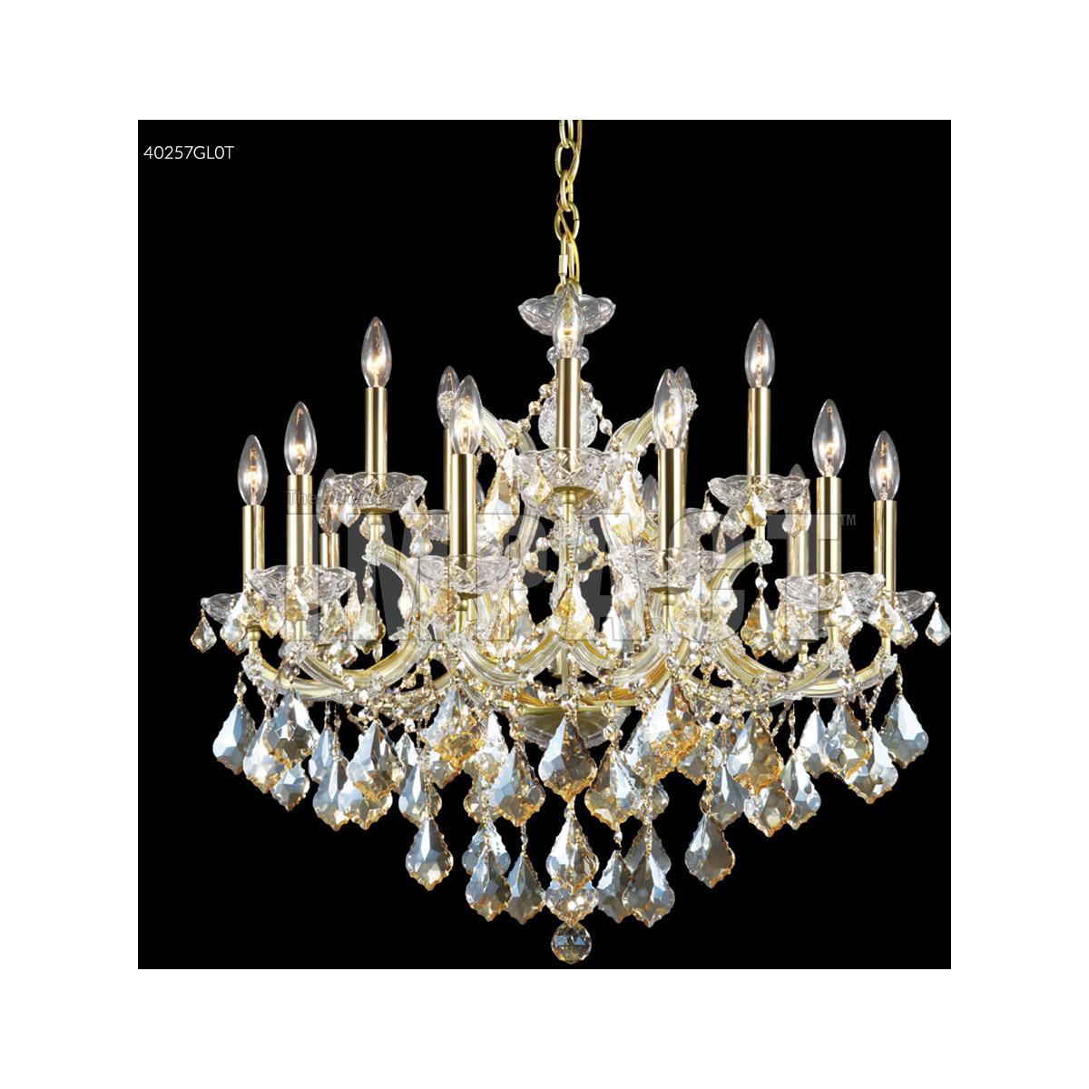 Maria Theresa 16 Light 29 inch Gold Lustre Crystal Chandelier Ceiling Light