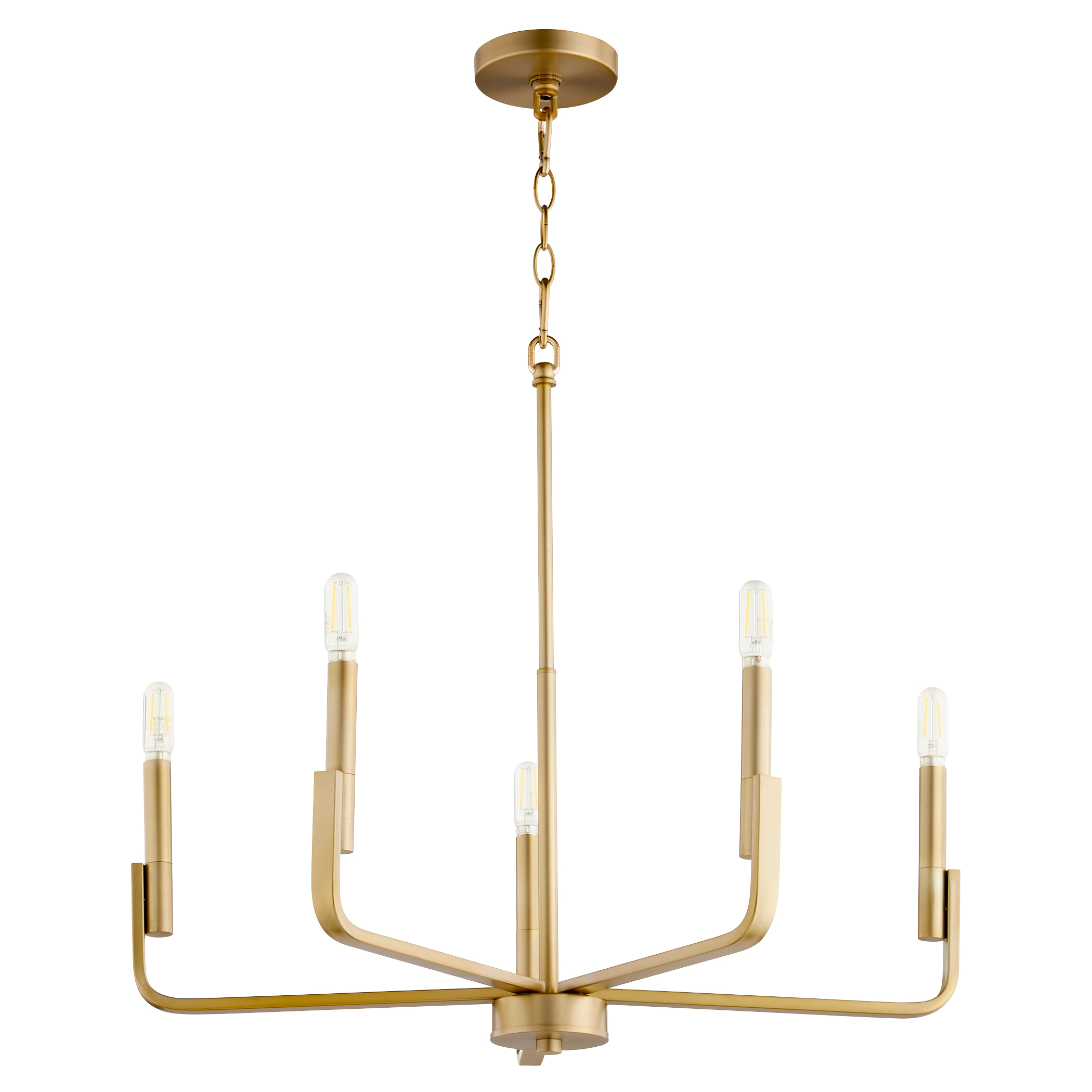 Tempo 6 Light 24.75 inch Aged Brass Chandelier Ceiling Light