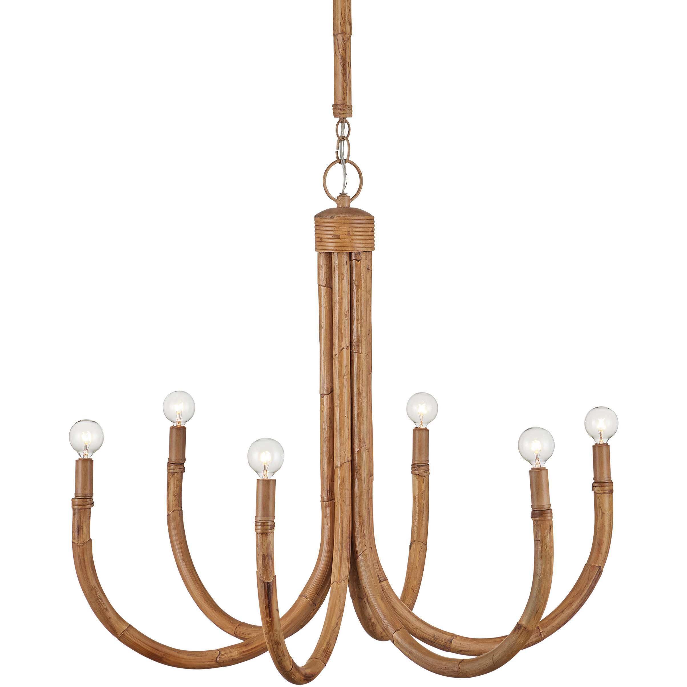 Samsara 6 Light 31.5 inch Saddle Tan Chandelier Ceiling Light, Small