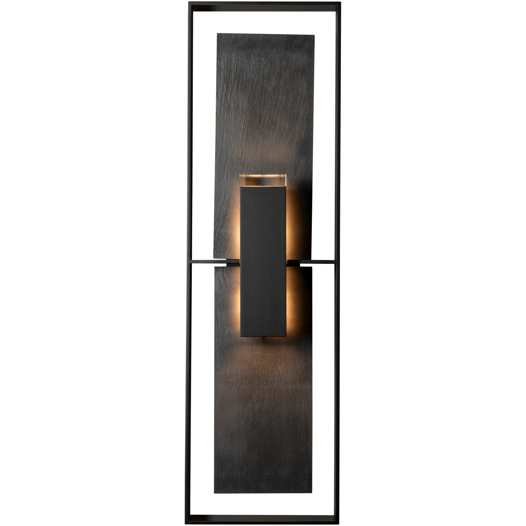Shadow Box 2 Light 34 inch Coastal Burnished Steel Outdoor Sconce, Tall