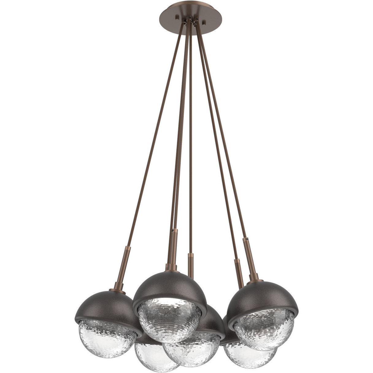 Cabochon LED 18.5 inch Burnished Bronze with Graphite Cluster Pendant Ceiling Light in Clear, 2700K LED