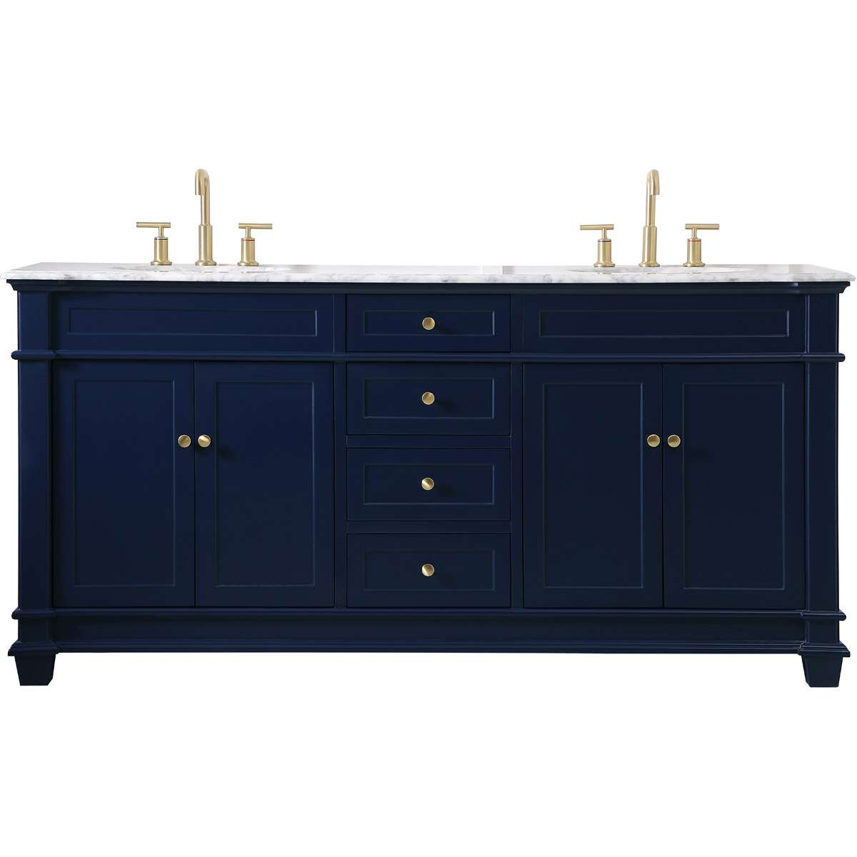 Wesley 72 X 21.5 X 35 inch Blue Vanity Sink Set