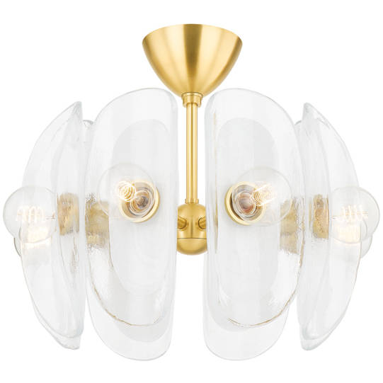 Hilo 8 Light 22 inch Aged Brass Semi Flush Ceiling Light