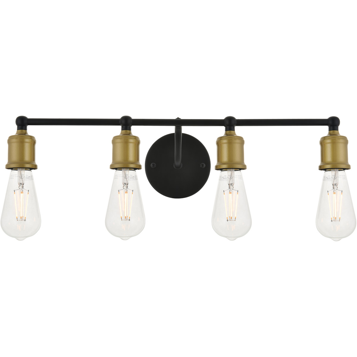 Serif 4 Light 22.1 inch Brass and Black Wall Sconce Wall Light