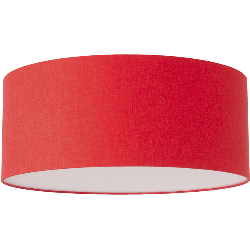 Stretch 1 Light 17 inch Weathered Brass Flush Mount Ceiling Light in Crimson Red Linen