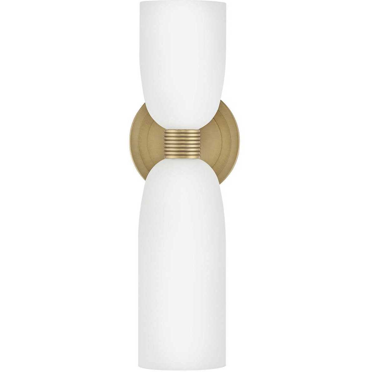 Lisa McDennon Tallulah LED 5.5 inch Lacquered Brass Bath Light Wall Light in 3000K, Etched Opal, 5W, Two Light, Sconce