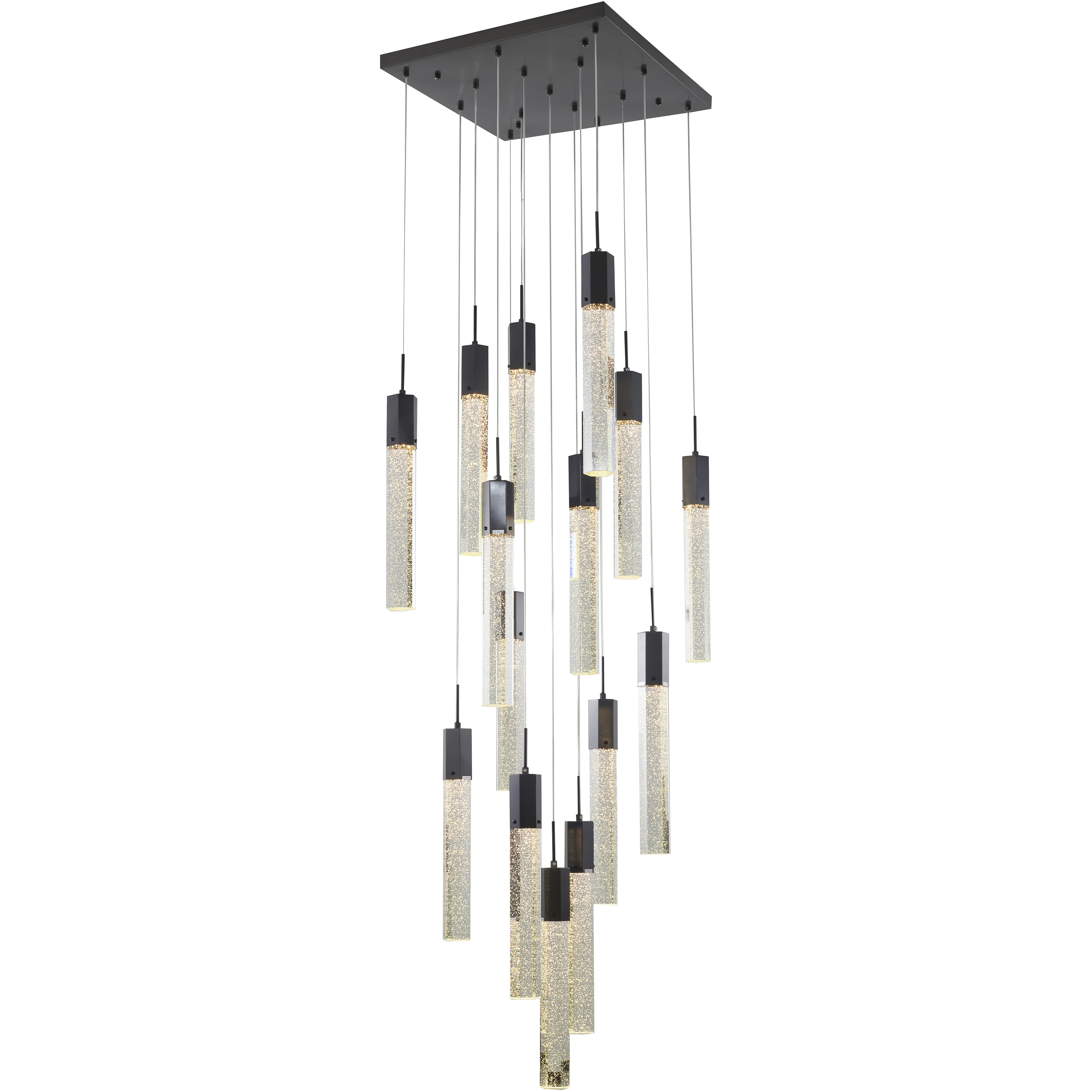 Canada 15 Light 23.6 inch Black Chandelier Ceiling Light in Black and Gold