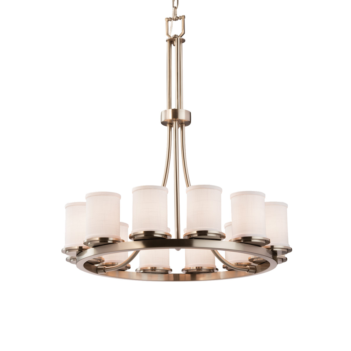 Textile LED 28 inch Dark Bronze Chandelier Ceiling Light