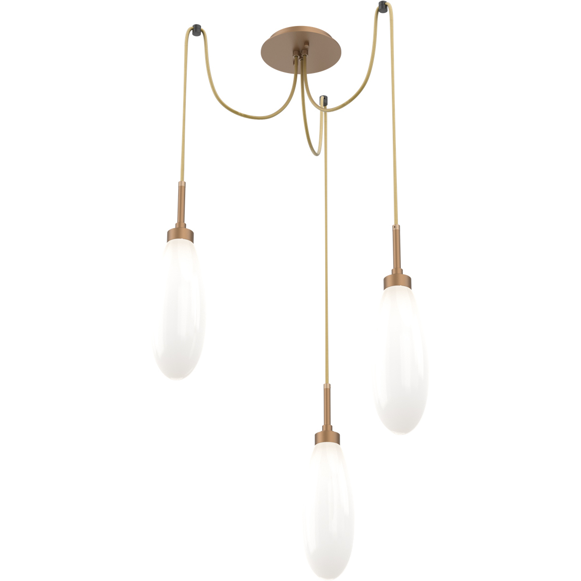 Fiori LED 9 inch Novel Brass Swag Multi-Pendant Ceiling Light