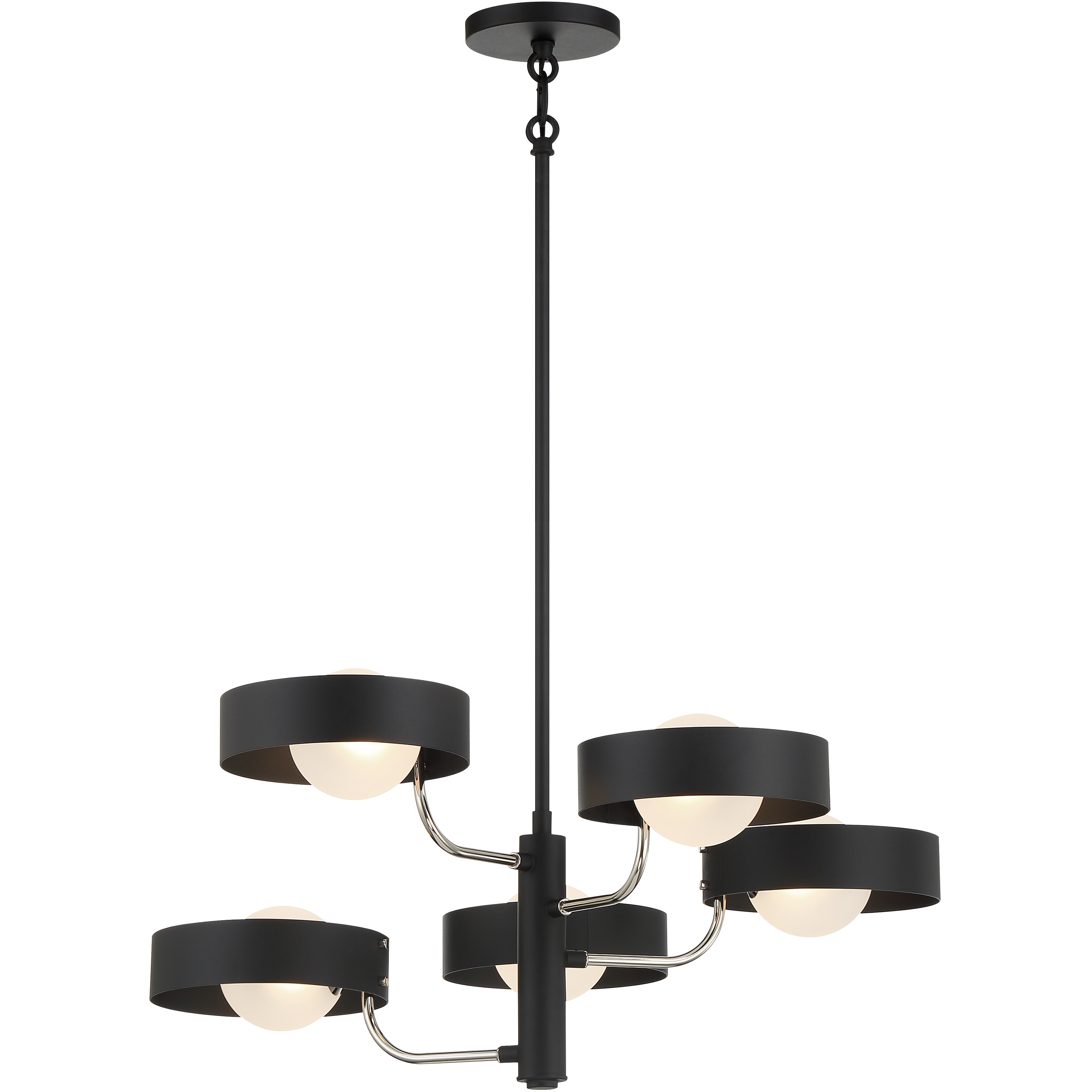Lift Off 5 Light 26 inch Sand Coal And Polished Nickel Chandelier Ceiling Light