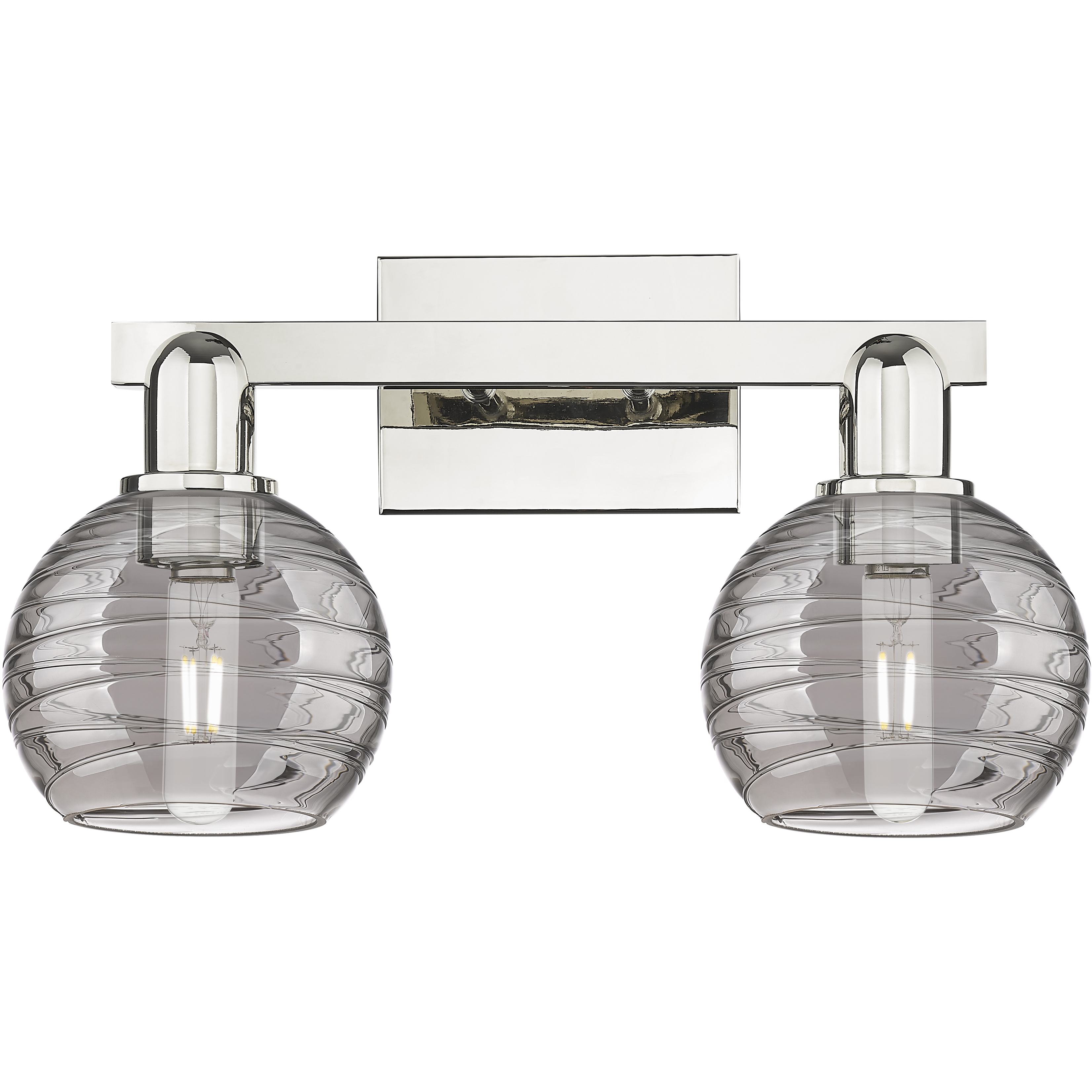 Athens Deco Swirl 2 Light 16 inch Polished Nickel Bath Vanity Light Wall Light