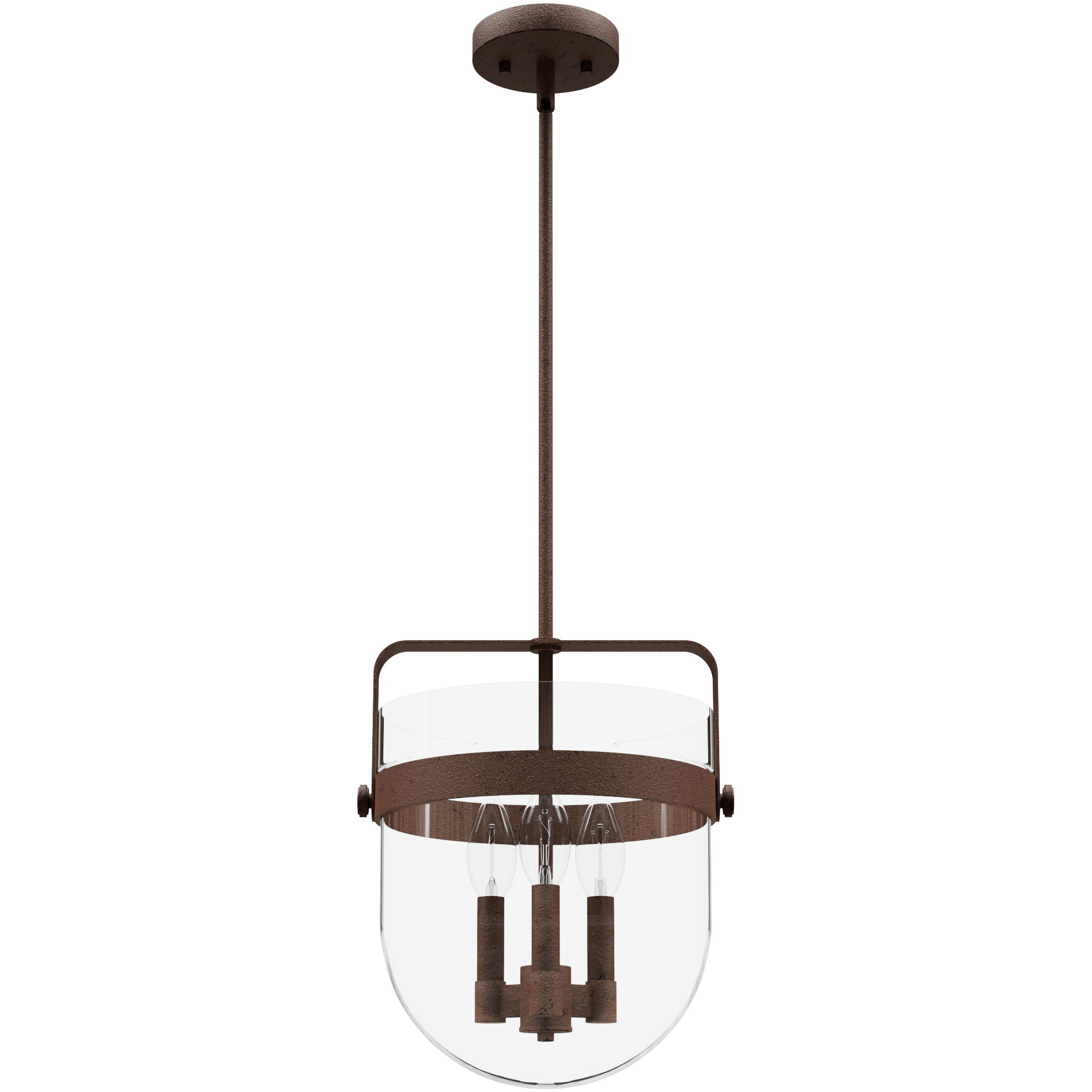 Karloff 3 Light 11.75 inch Textured Rust Pendant Ceiling Light