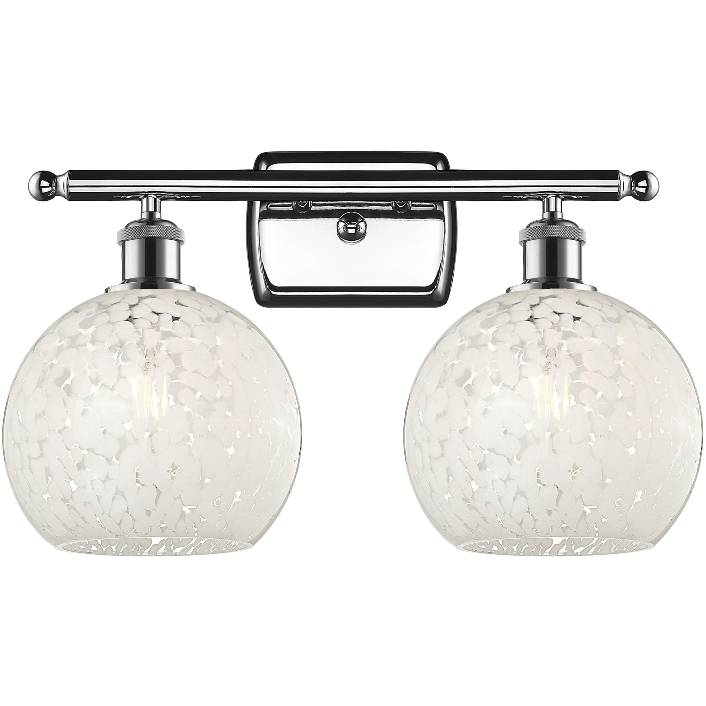 Ballston White Mouchette 2 Light 18 inch Polished Chrome Bath Vanity Light Wall Light