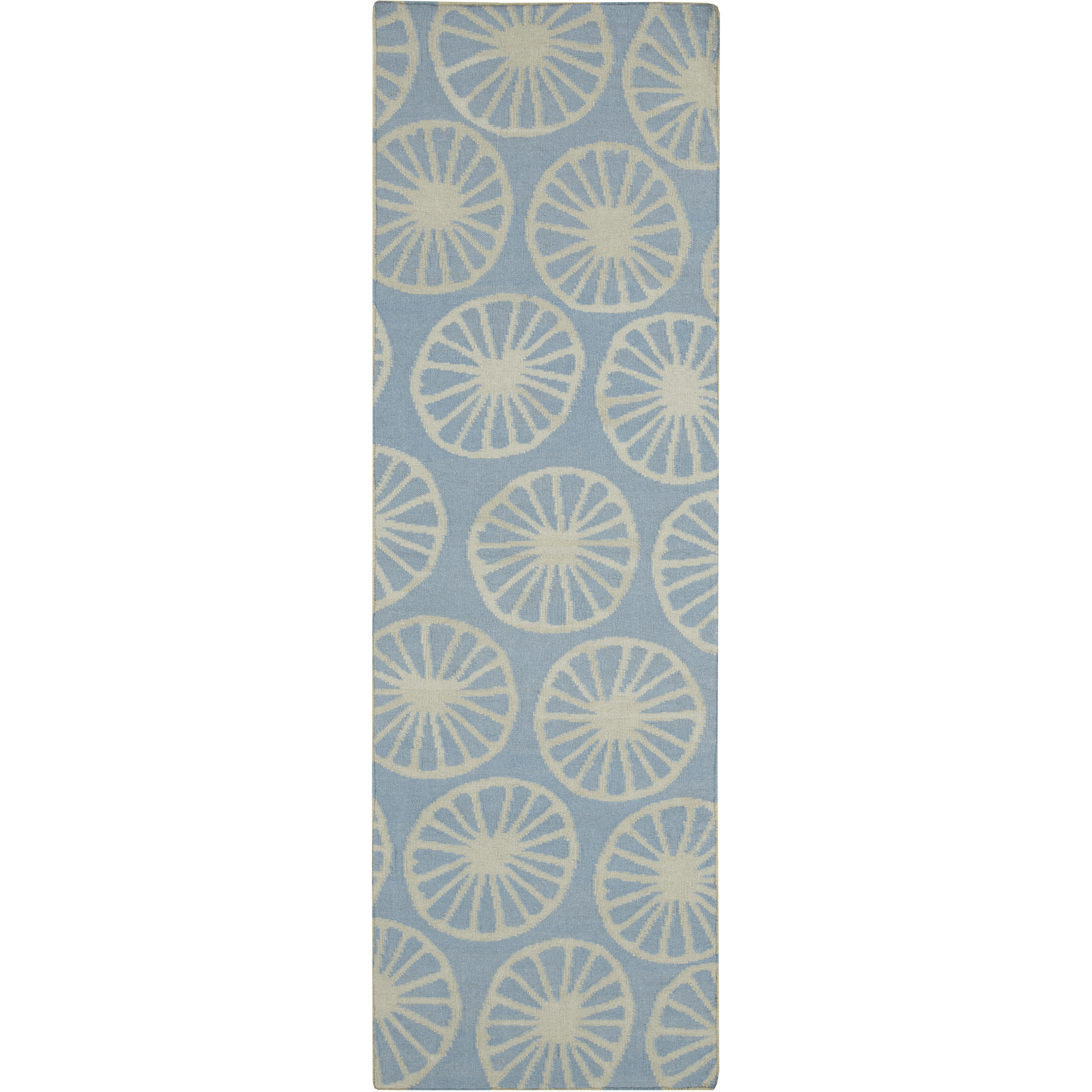 Yacht Club 96 X 30 inch Bright Blue, Khaki Rug