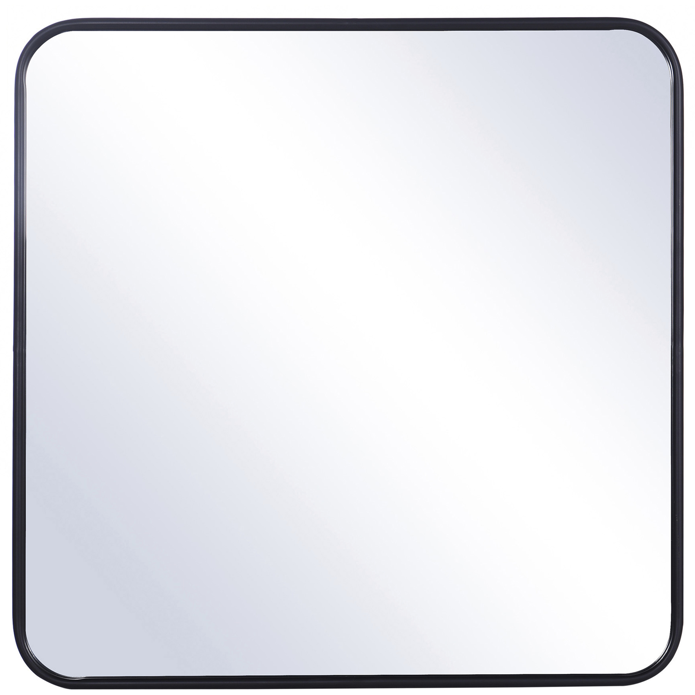 Gemma 32 X 32 inch Glossy Black Metal Finish Wall Mirror