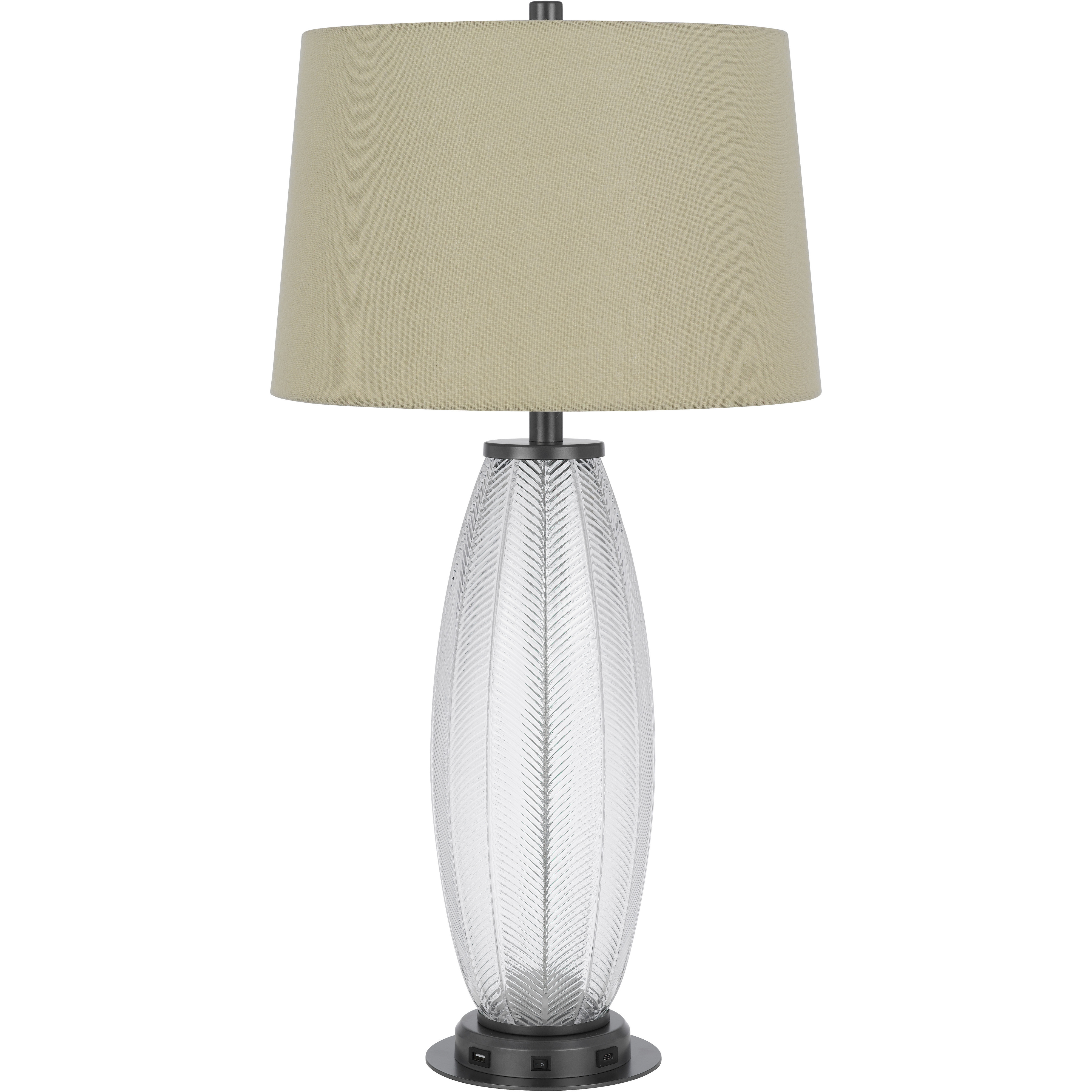 Mansfield 31.63 inch 100.00 watt Iron Grey and Patterned Glass Table Lamp Portable Light